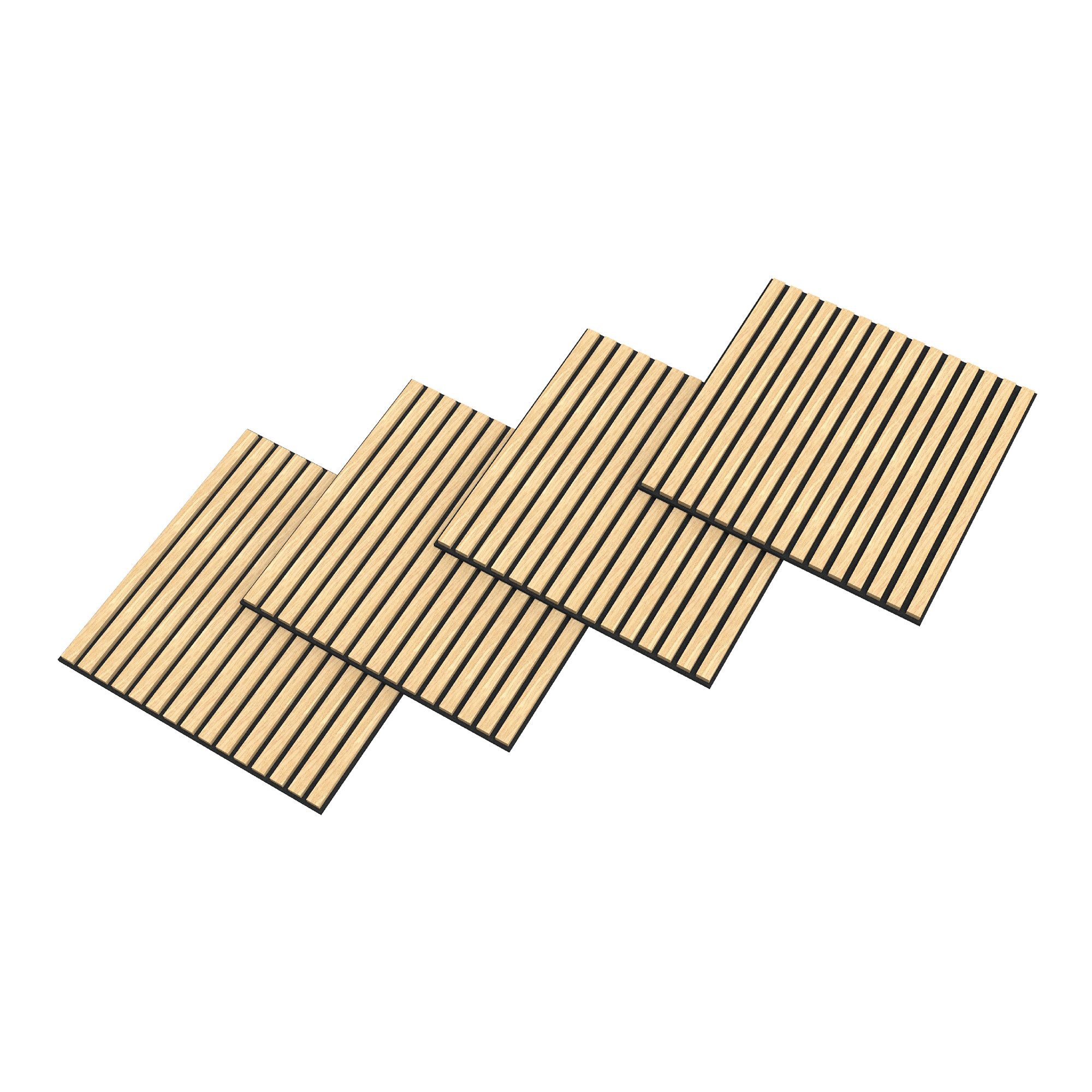 neu.holz 3D Wandpaneel, BxL: 60x60 cm, (Set, 8-tlg) »Vang« mit geradlinigen Lamellen 60x60 cm Eichenoptik, hell