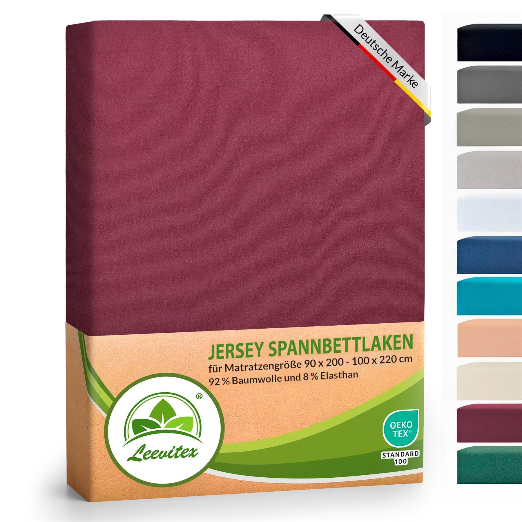 leevitex® Spannbettlaken Luxus Elasthan Jersey Spannbettlaken, günstig online kaufen