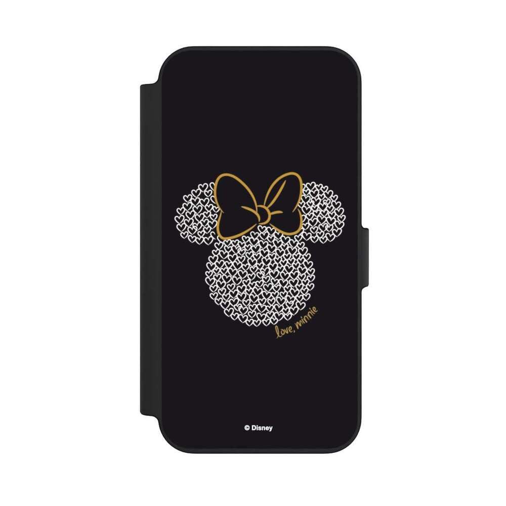 NIVOCASE Handyhülle Minnie Mouse Disney Muster Minnie Black and White, Apple iPhone 13 Klapphülle Handyhülle aus Kunst Leder NIVOflip schwarz