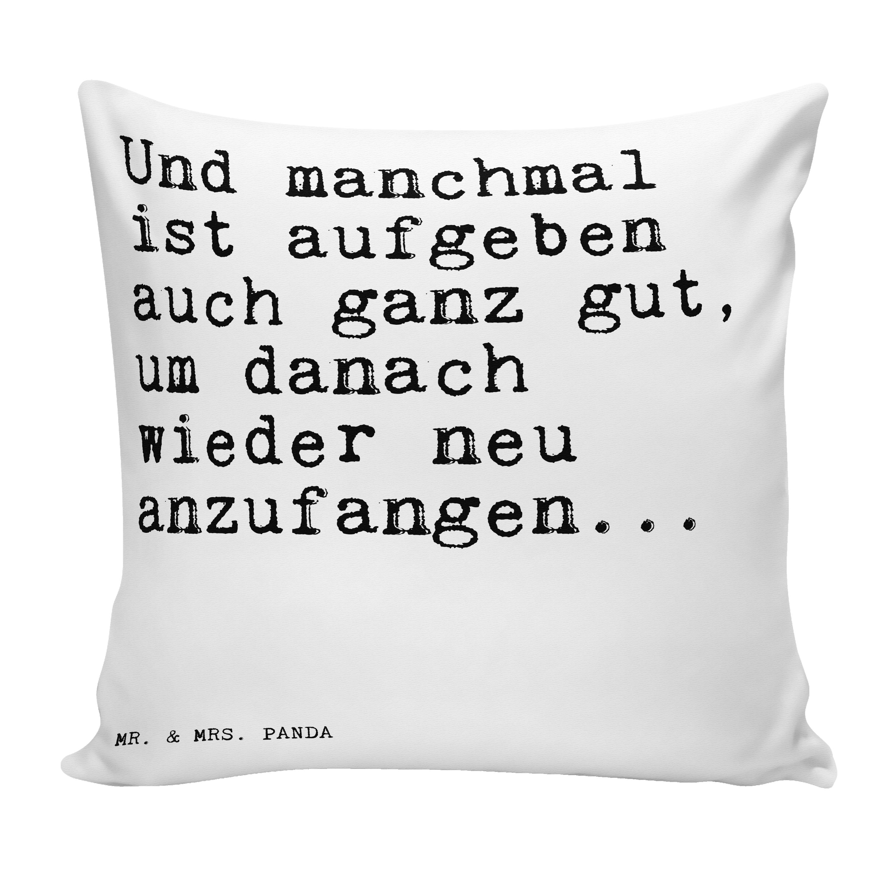 Mr. & Mrs. Panda Dekokissen Und manchmal ist aufgeben... - Weiß - Geschenk, Kummer, Liebeskummer