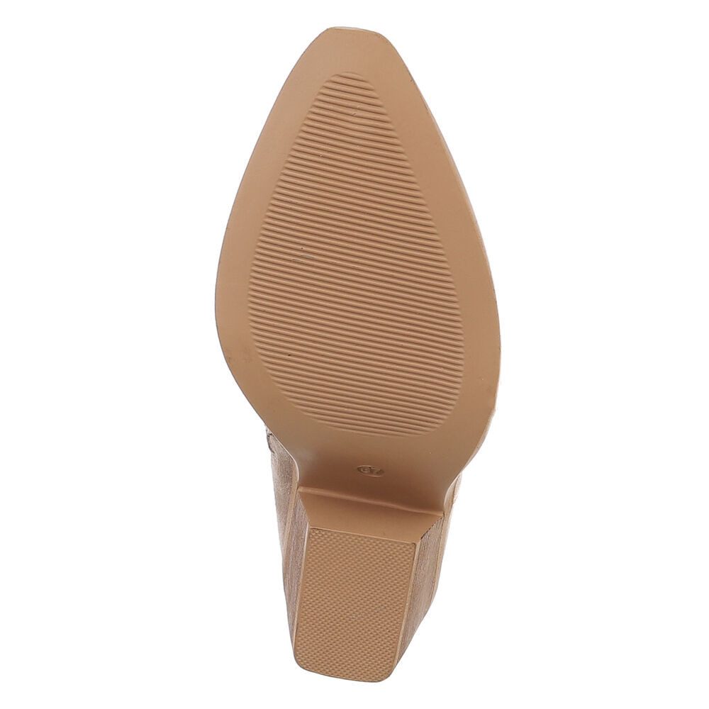 Ital-Design Damen Cowboyboots Western Westernstiefelette (88577282) Blockabsatz Stiefeletten in Camel