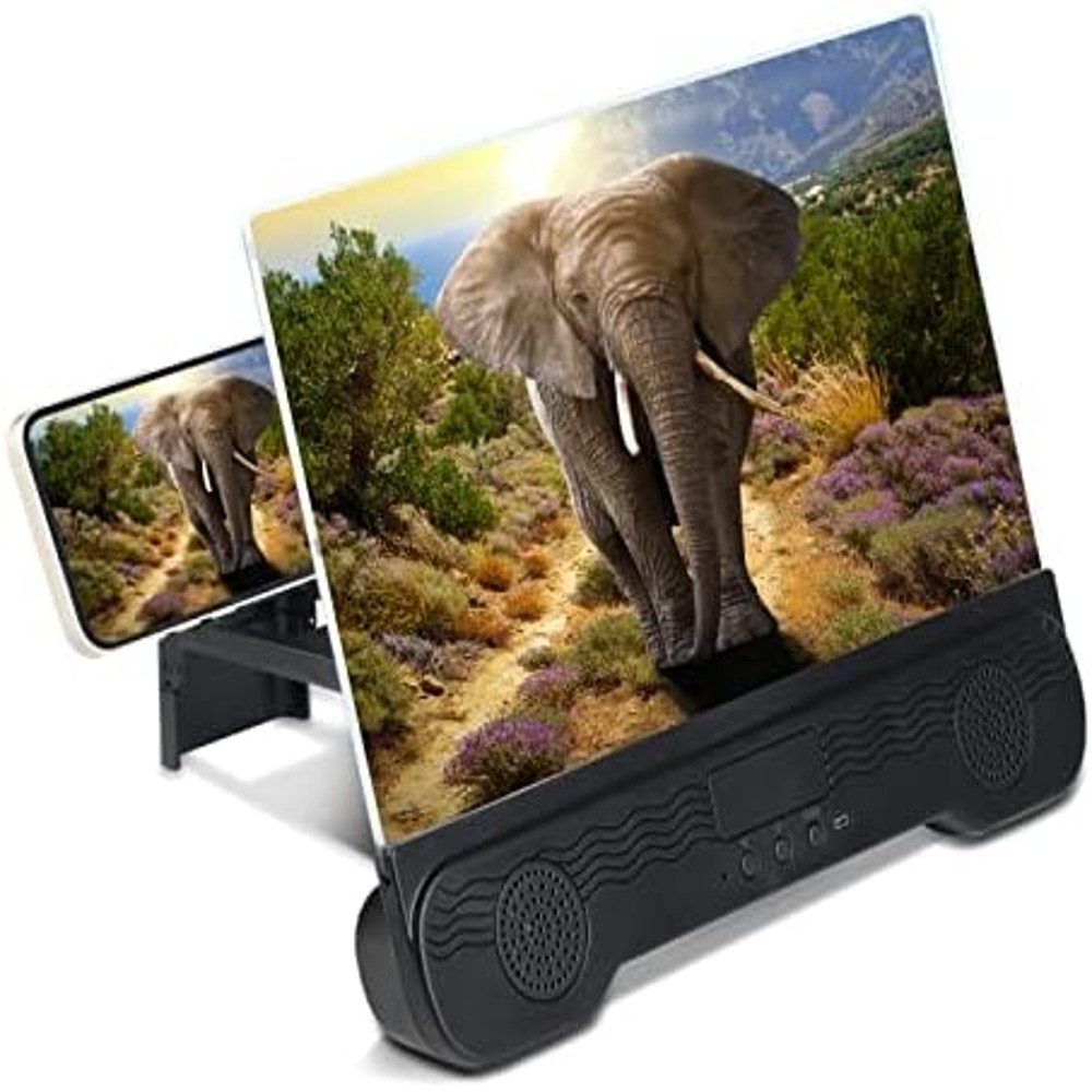 MOPUEA Bildschirmlupe Handy Bildschirmlupe 14 Zoll Bluetooth Lautsprecher, faltbar, Schwarz, 1-tlg.