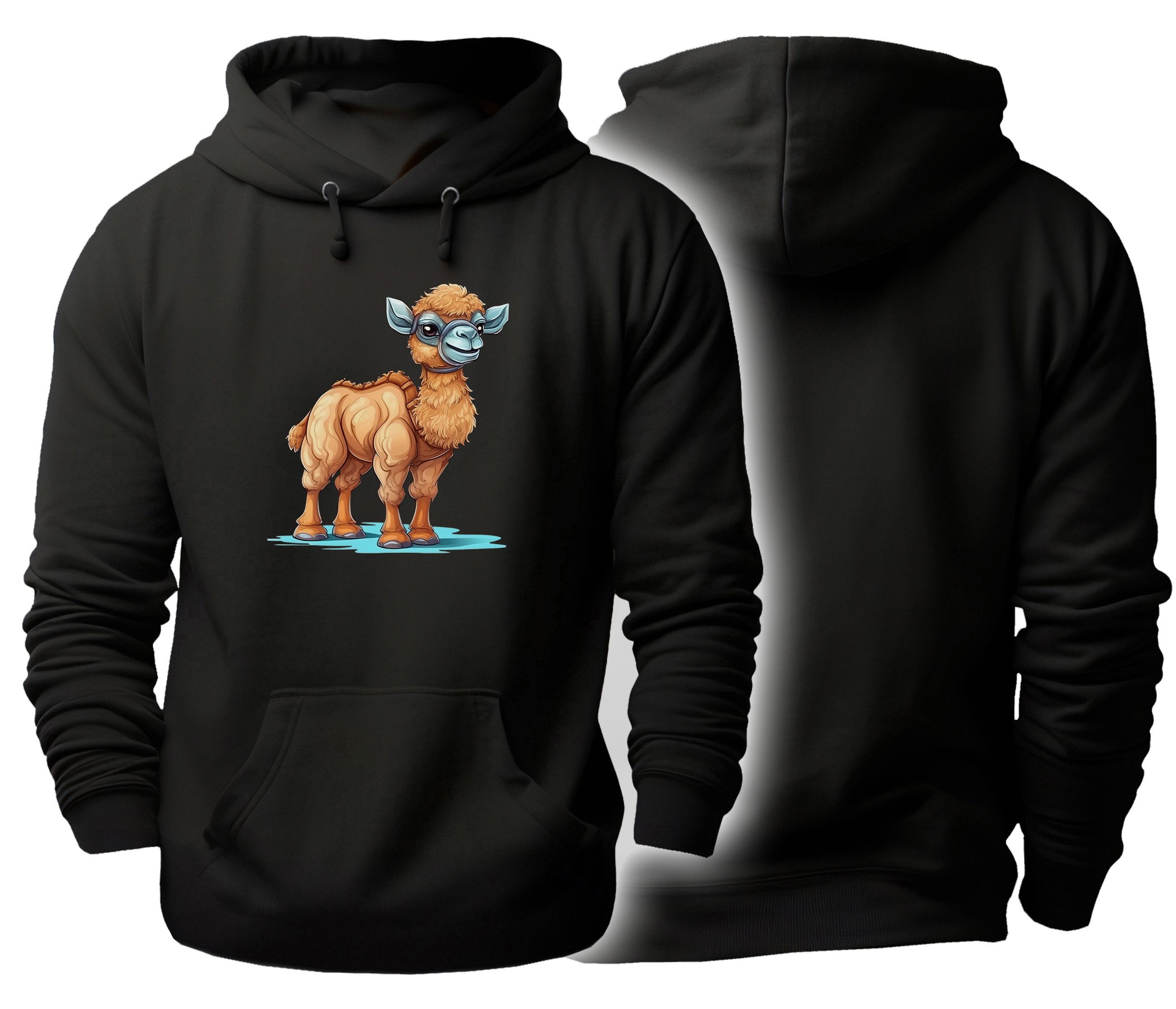 Hoodie Wildtier Kapuzen Pulli - Kamel