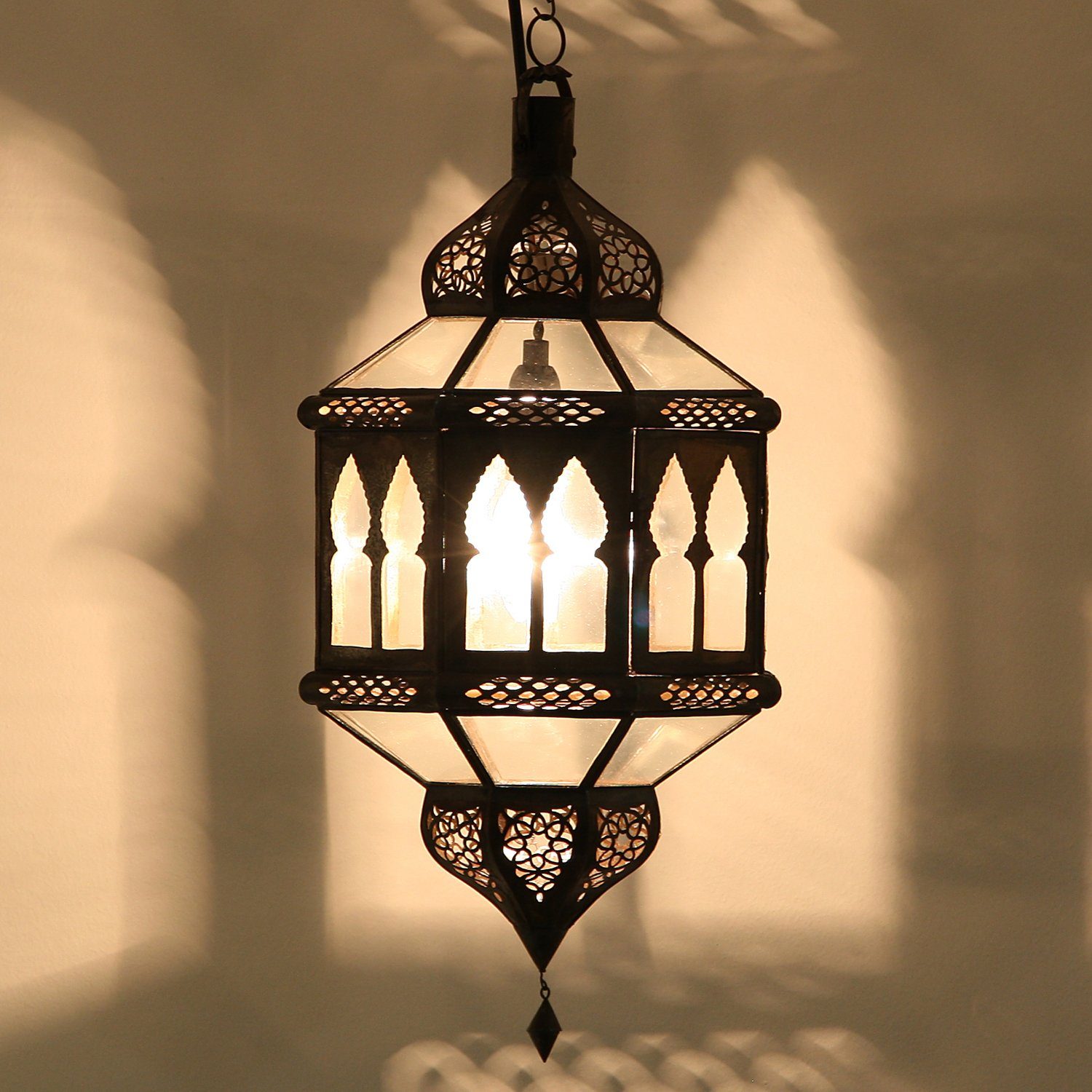 Biban ohne Trombia Orientalische Transparent, aus Casa Lampe Kunsthandwerk Hängeleuchte Moro Leuchtmittel, Marokko