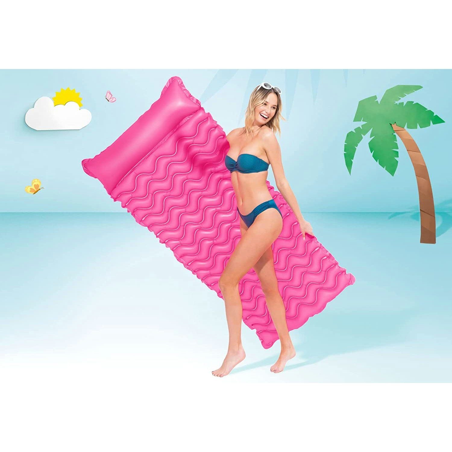 Intex Luftmatratze 58807EU - Luftmatratze - Tote-n-Float (zusammenrollbar, 229x86cm)