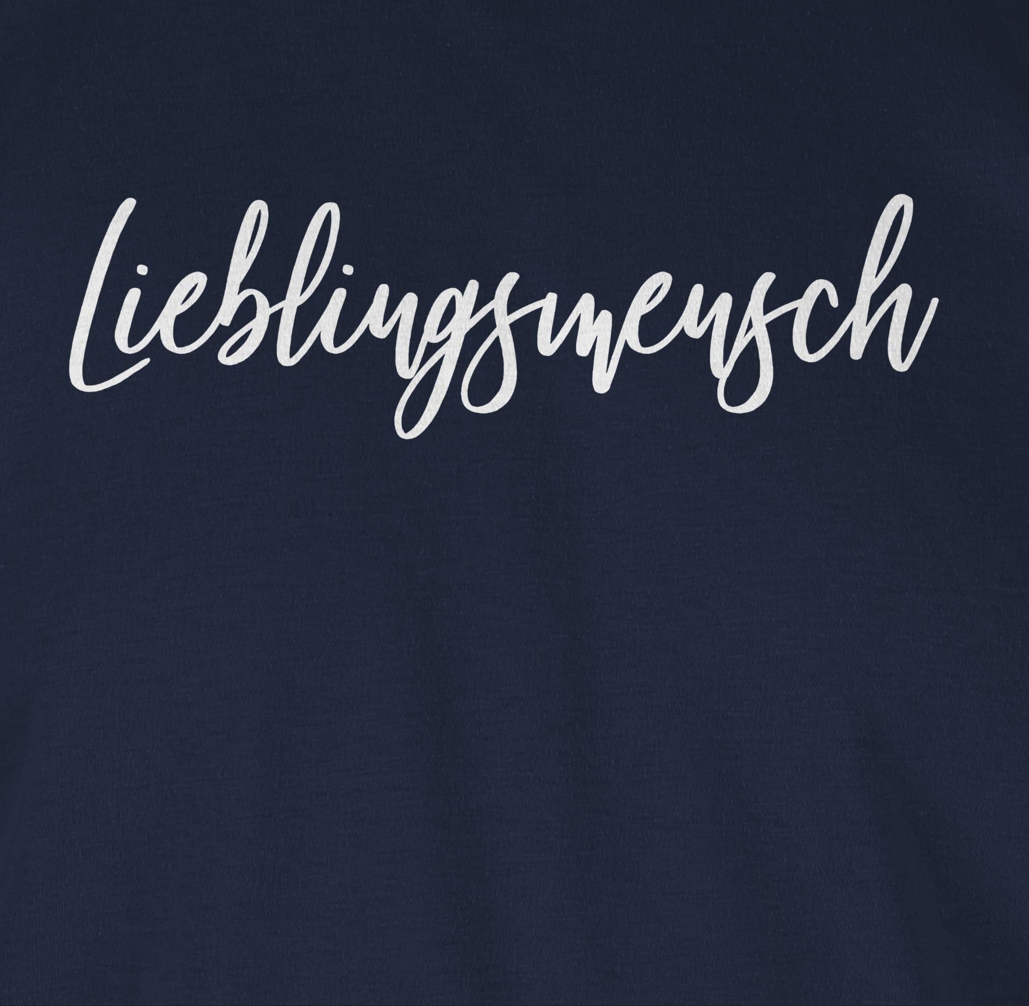 Valentinstag 02 Weiß Blau T-Shirt Liebe Shirtracer Lieblingsmensch Navy Partner