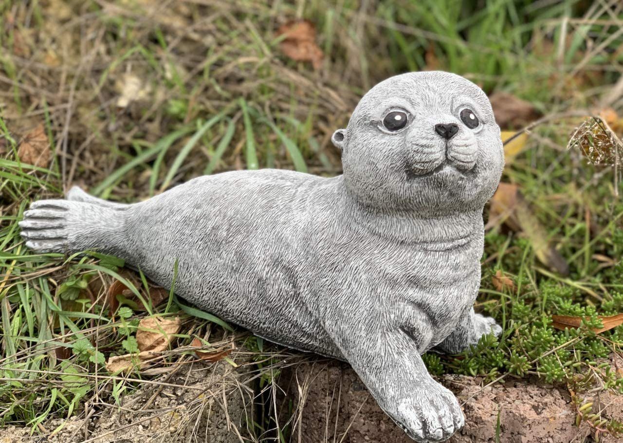 Stone and Style Gartenfigur Steinfigur Robbe günstig online kaufen