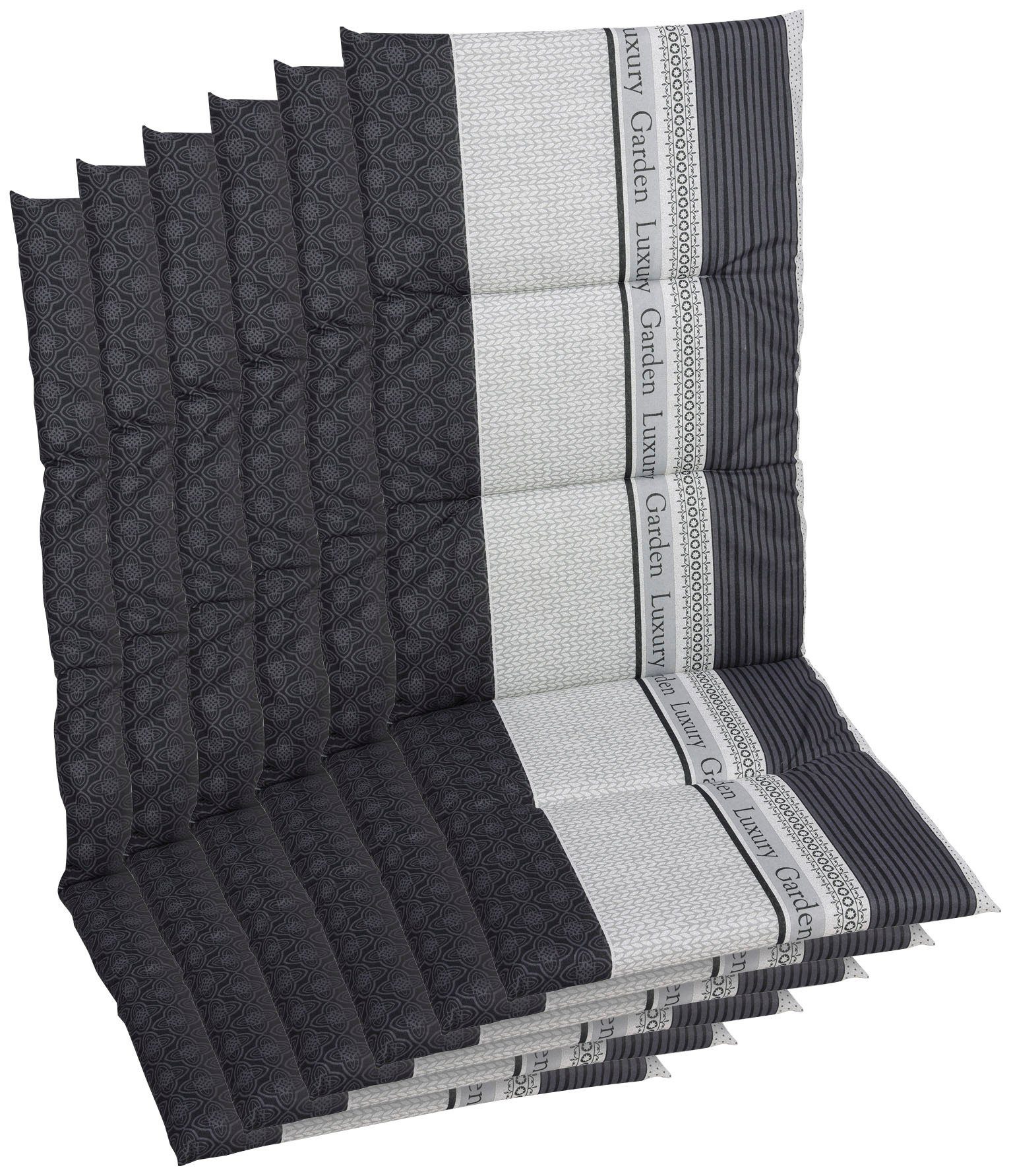 GO-DE Hochlehnerauflage Amalfi, (Set, 6 St), 118x48 cm
