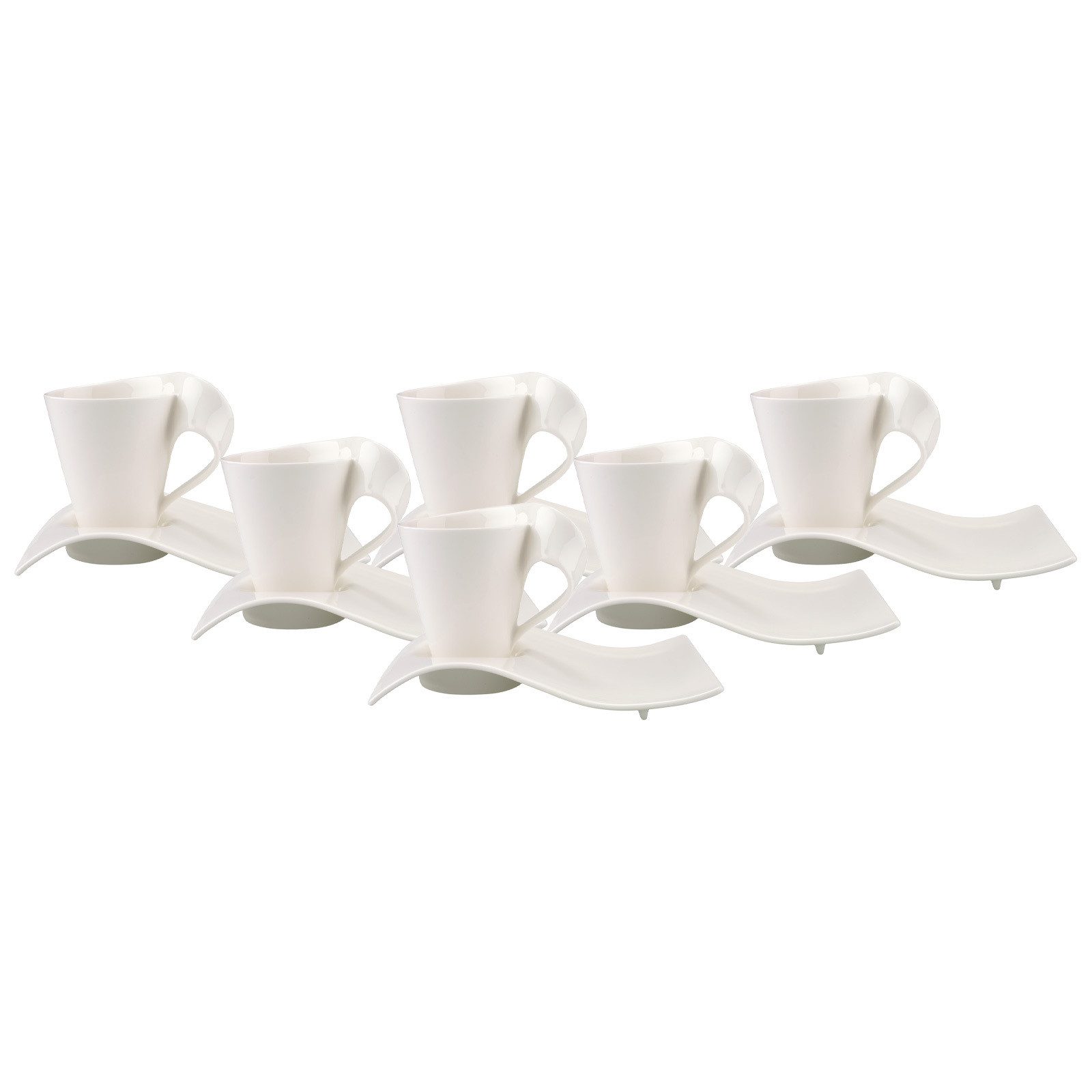 Villeroy & Boch Tasse NewWave Caffè Kaffeebecher mit Unterteller 300 ml, Porzellan