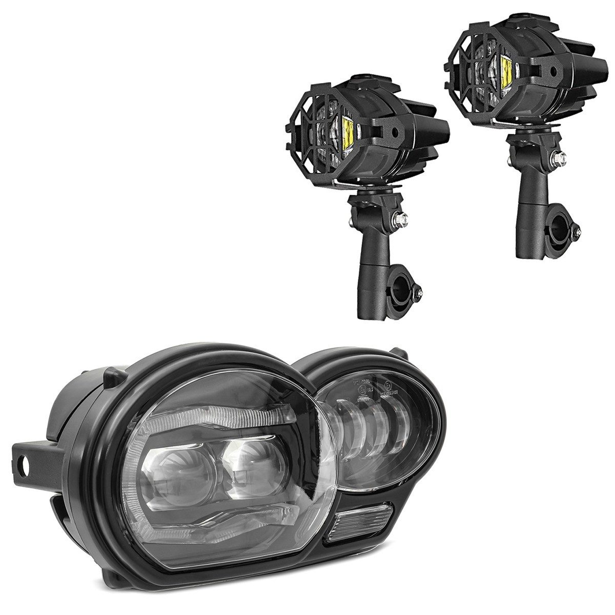 Lumitecs Halter Set LED Hauptscheinwerfer + Zusatzscheinwerfer passend für BMW R 1200