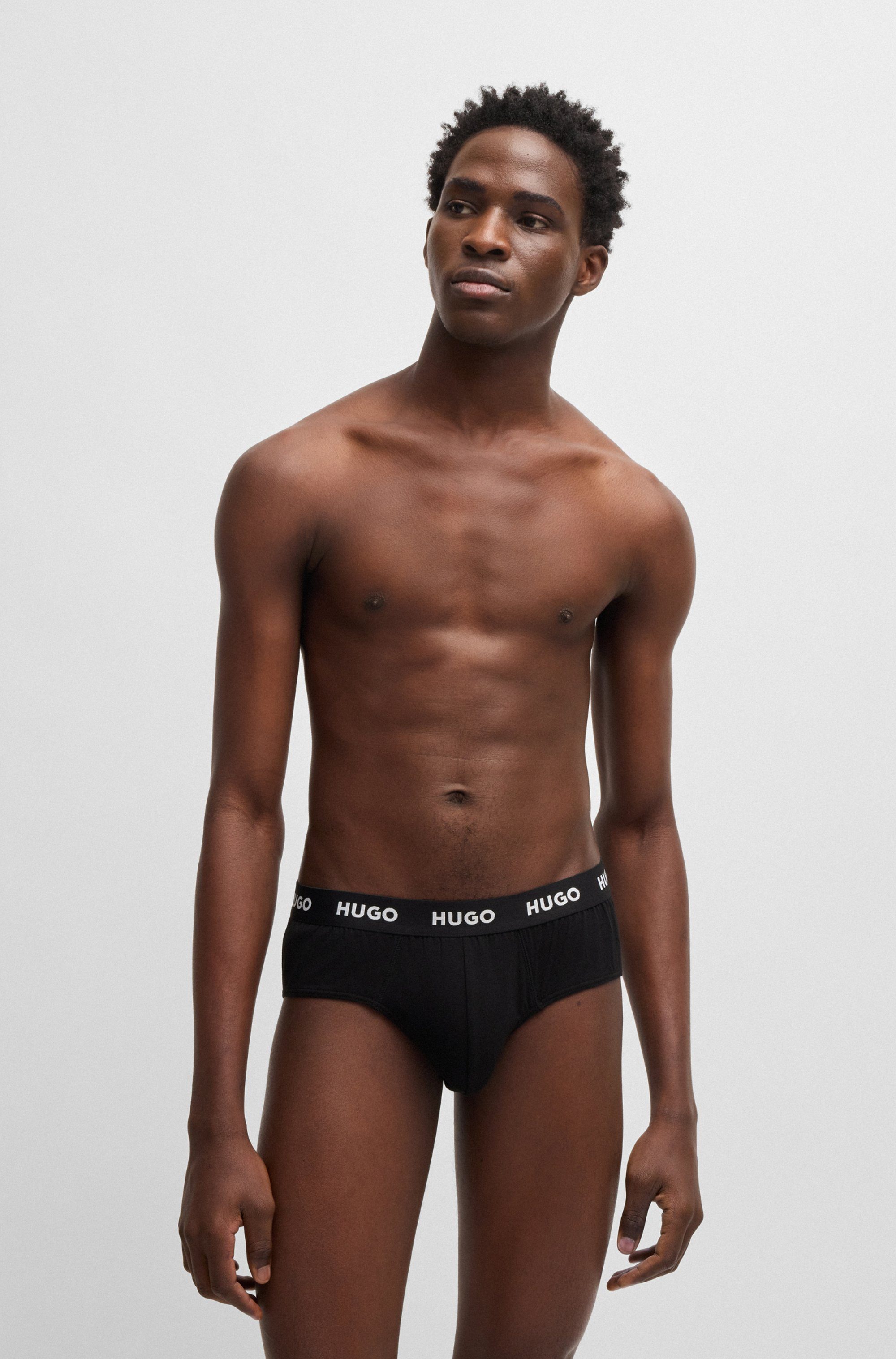 HUGO Hüftslip HIPBRIEF TRIPLETPACK (Packung, 3-St., 3er Pack) mit modischem HUGO Logo-Elastikbund