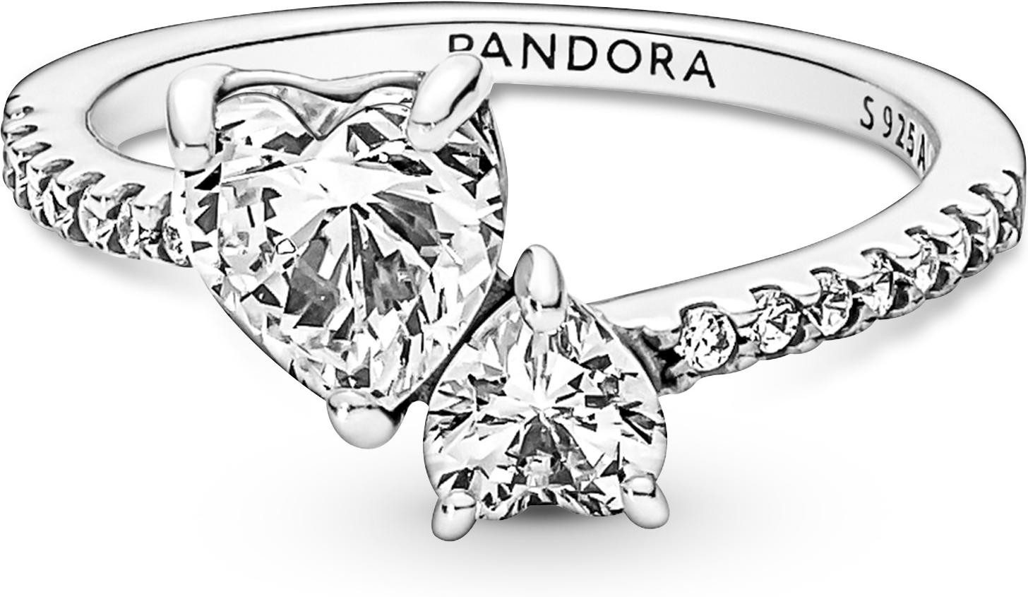 Pandora Fingerring Pandora Doppel-Herz Funkelnder Ring 191198C01 Damenring günstig online kaufen