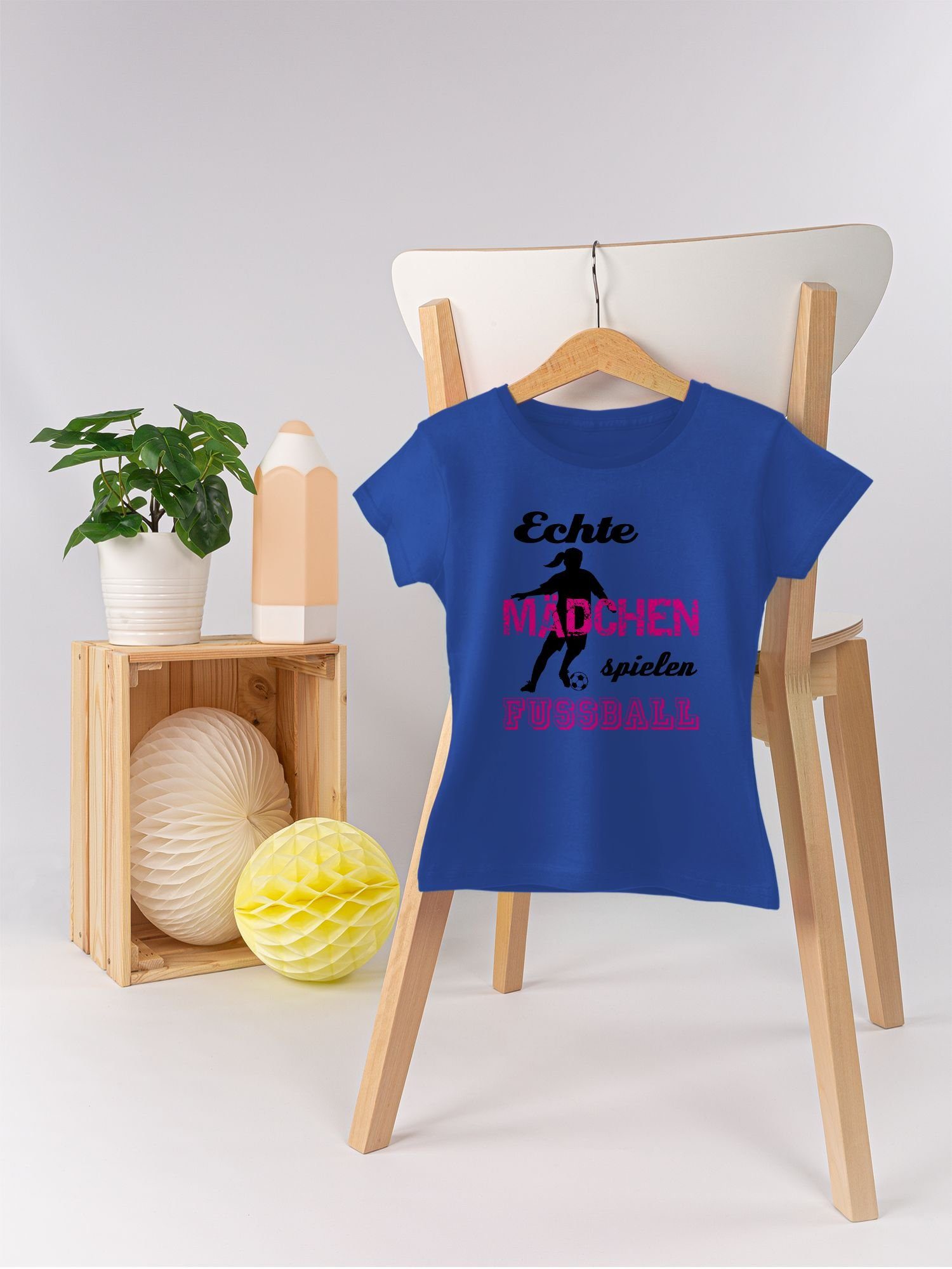 Schwarz Echte spielen - Sport T-Shirt Kleidung Royalblau Fußball Mädchen 2 Shirtracer Kinder