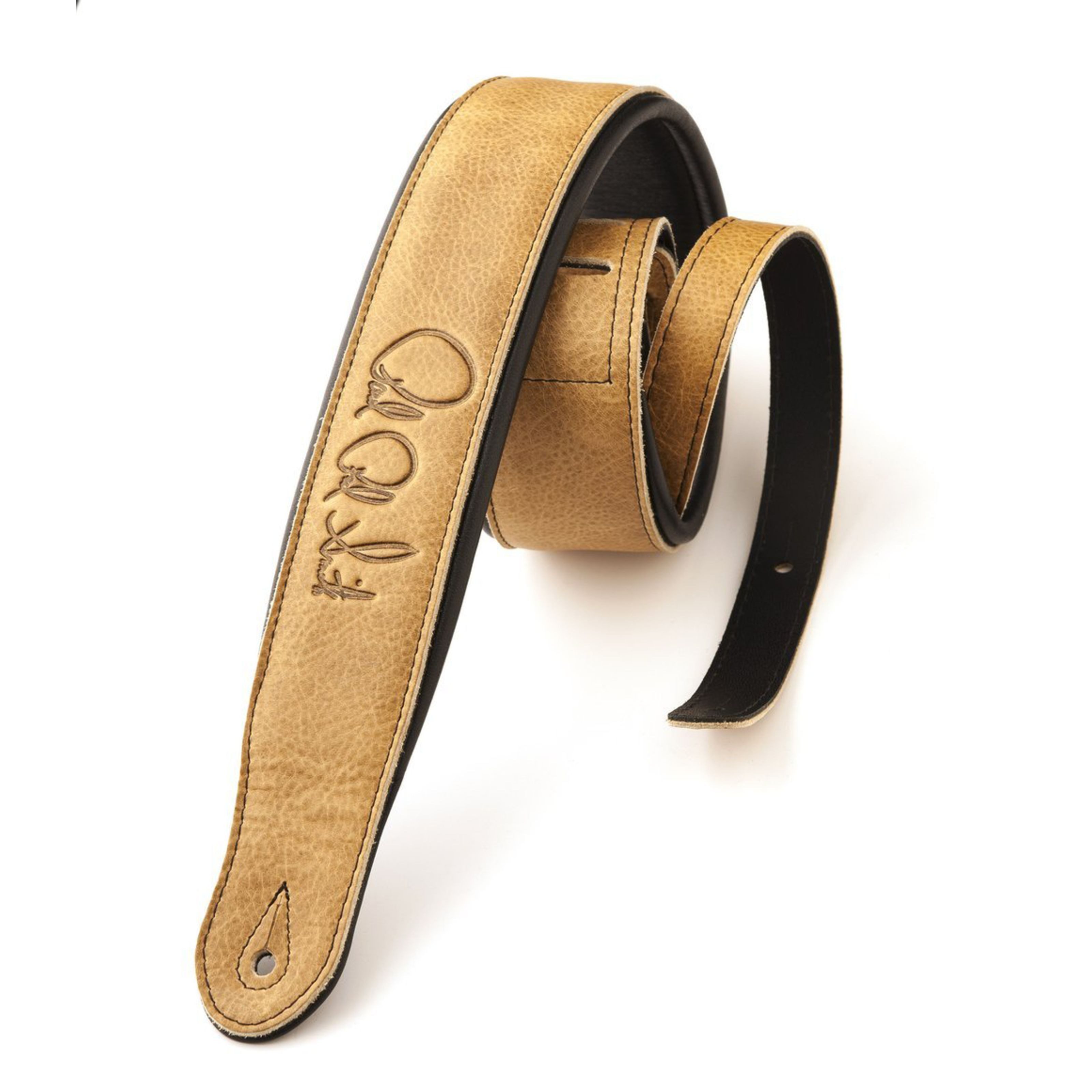 PRS Gitarrengurt, Signature Leather Strap Sandstone/Black - Gitarrengurt