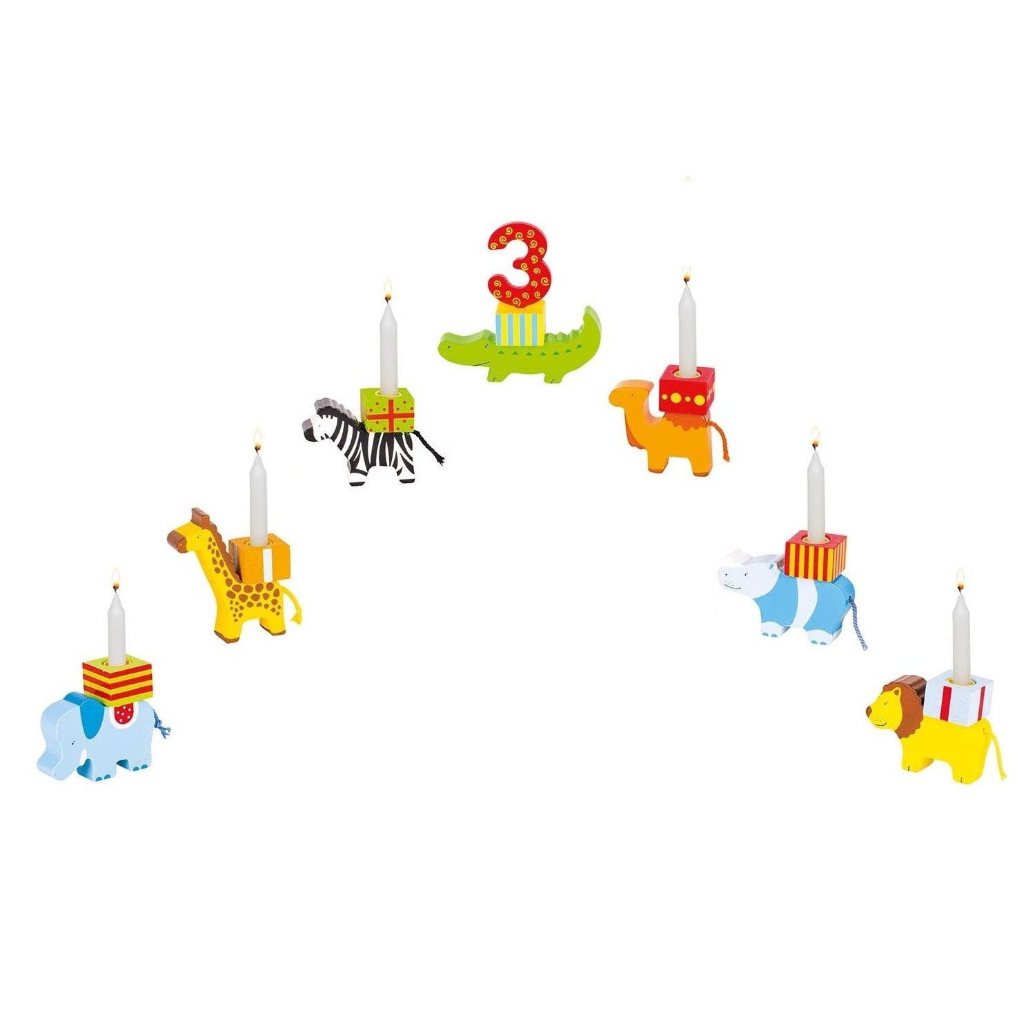 Gollnest & Kiesel Kerzenständer Tierparade Geburtstagszug, 17-teilig