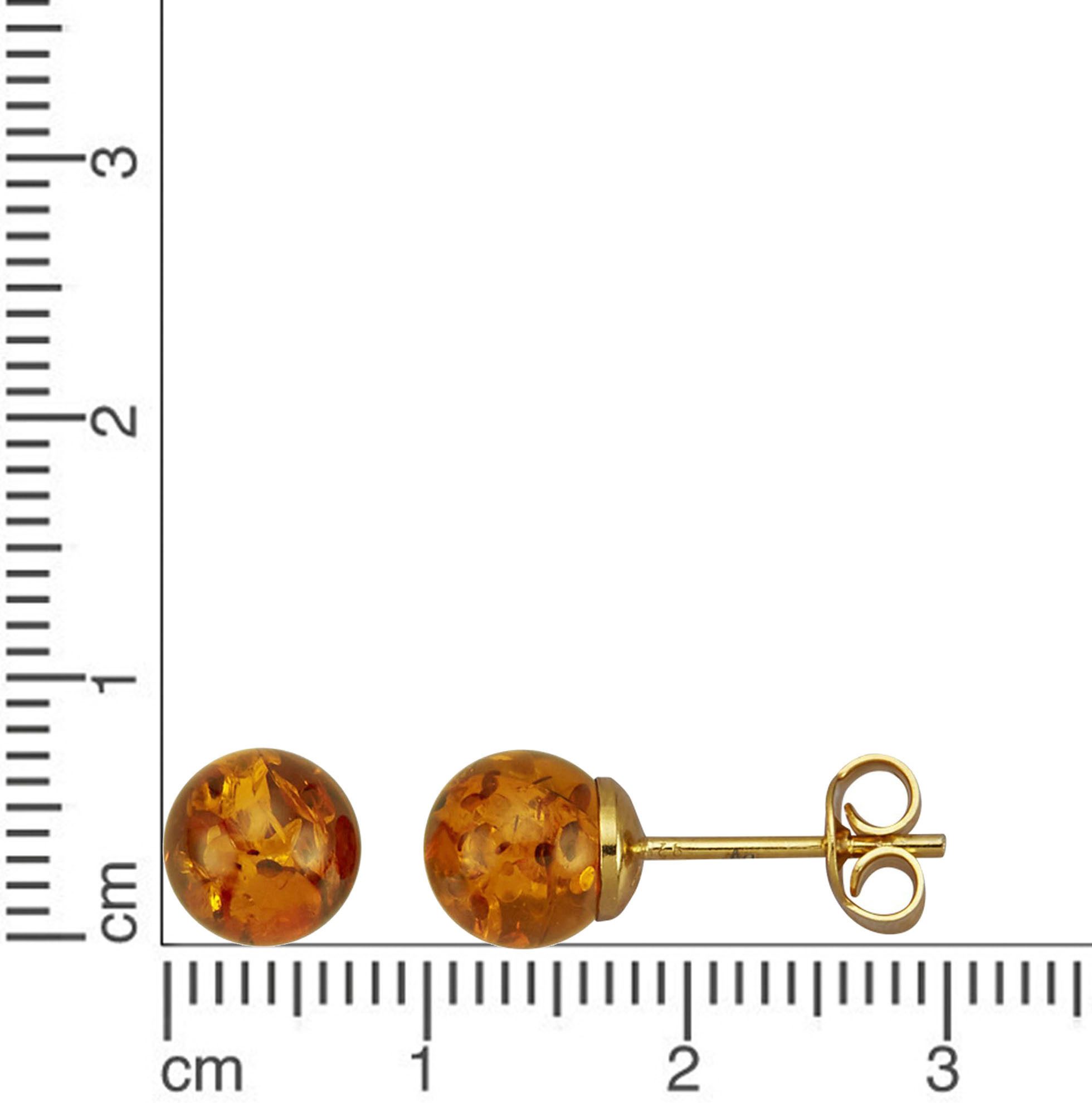 Firetti Paar Ohrstecker Schmuck Geschenk Silber 925 Ohrschmuck Ohrringe, mit Bernstein