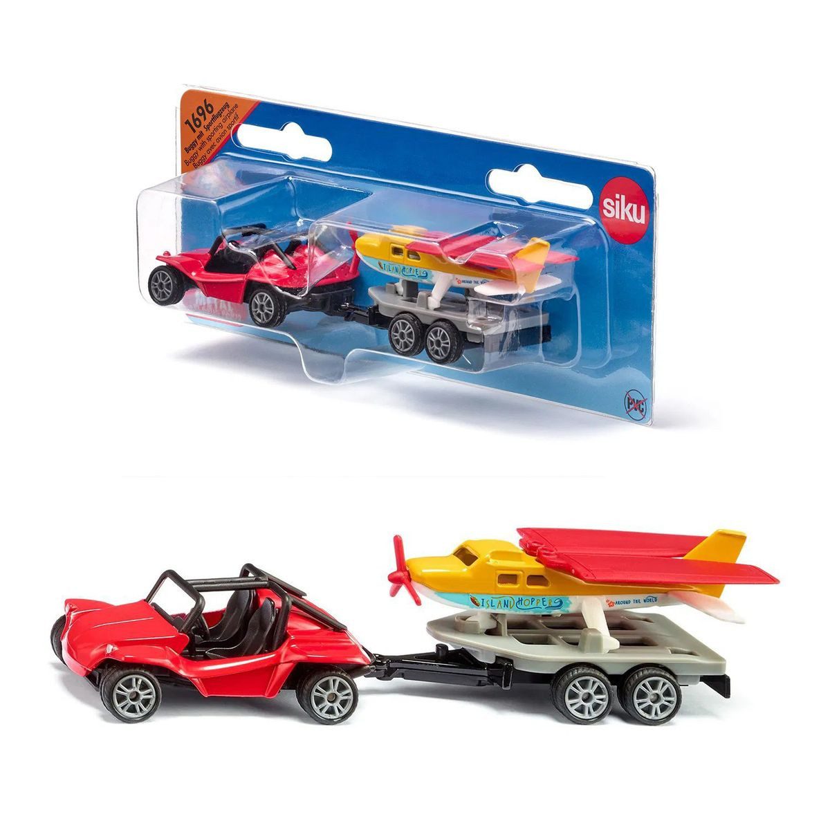 SIEPER Modellflugzeug siku Buggy mit Anhänger und Sportflugzeug