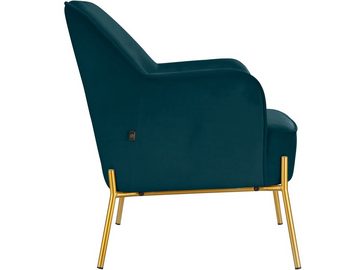 loft24 Sessel Ritler, mit Armlehnen, Bezug in Samtoptik, Sitzhöhe 44 cm