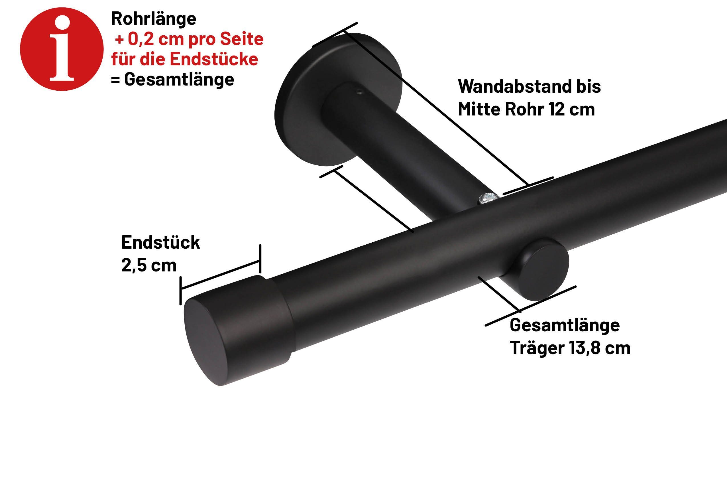 Deco-Raum Gardinenstange Kappe, Ø 25 mm, 1-läufig, Wunschmaßlänge, kürzbar, günstig online kaufen