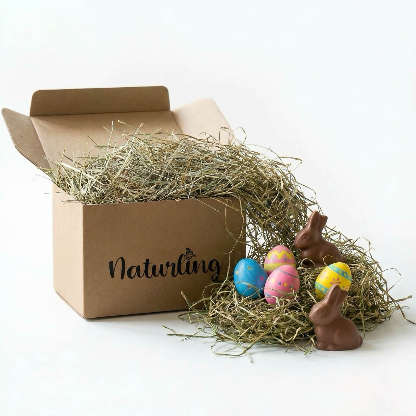 naturling Osternest Ostergras 500g, Holzwolle oder Heu - Plastikfreie Alternative