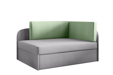 Beautysofa Kinderbett 75cm Kindersofa SOFI Kinderbett mit Schlaffunktion Bettkasten Sofa