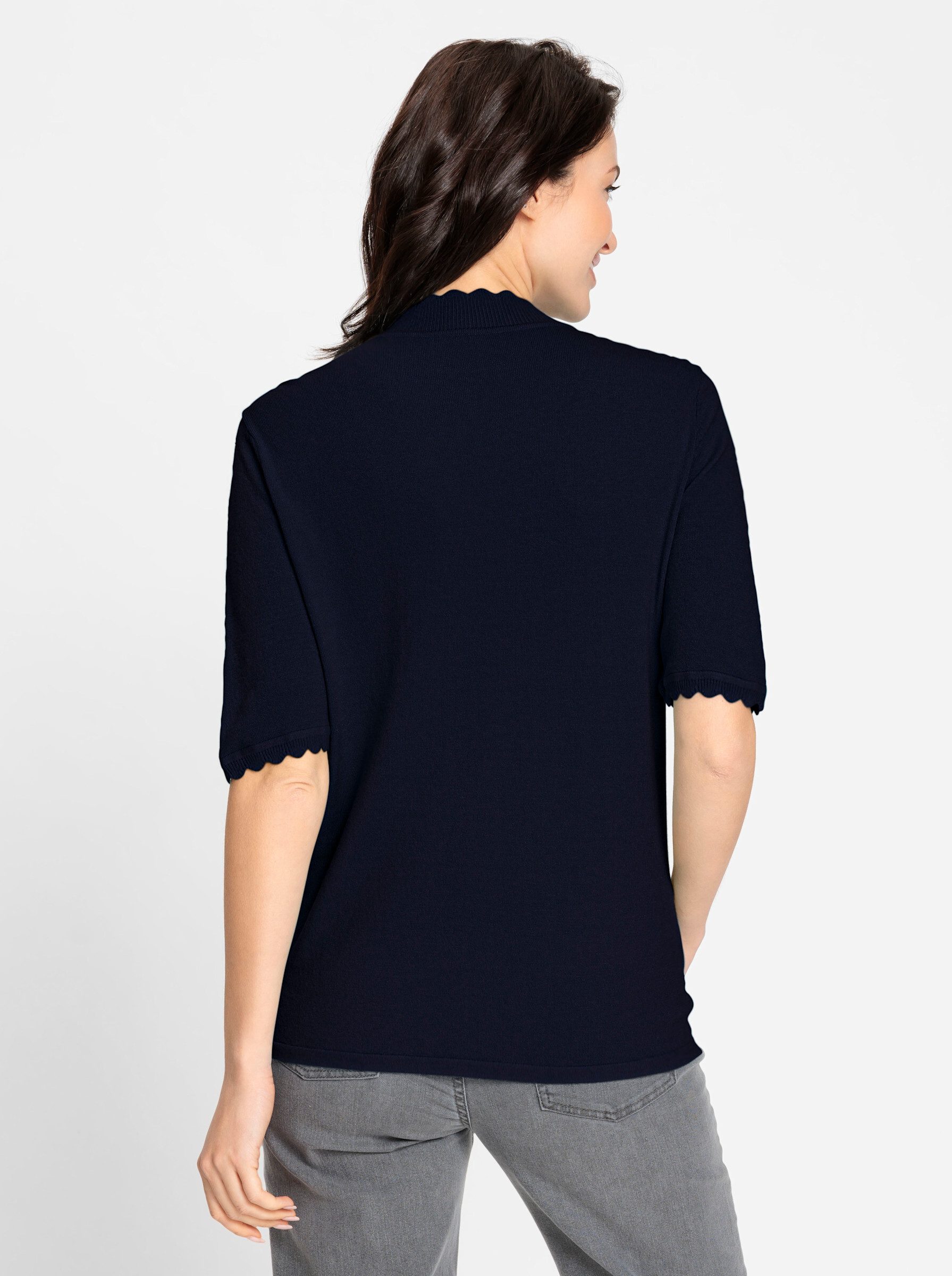 Witt Strickpullover Stehkragen-Pullover Kurzarm Jersey