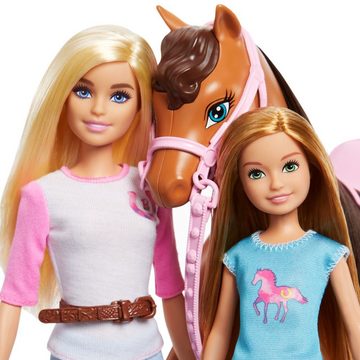 Barbie Anziehpuppe Reitspaß Spiel-Set Mattel GXD65 Puppen Barbie & Stacie mit Pferd