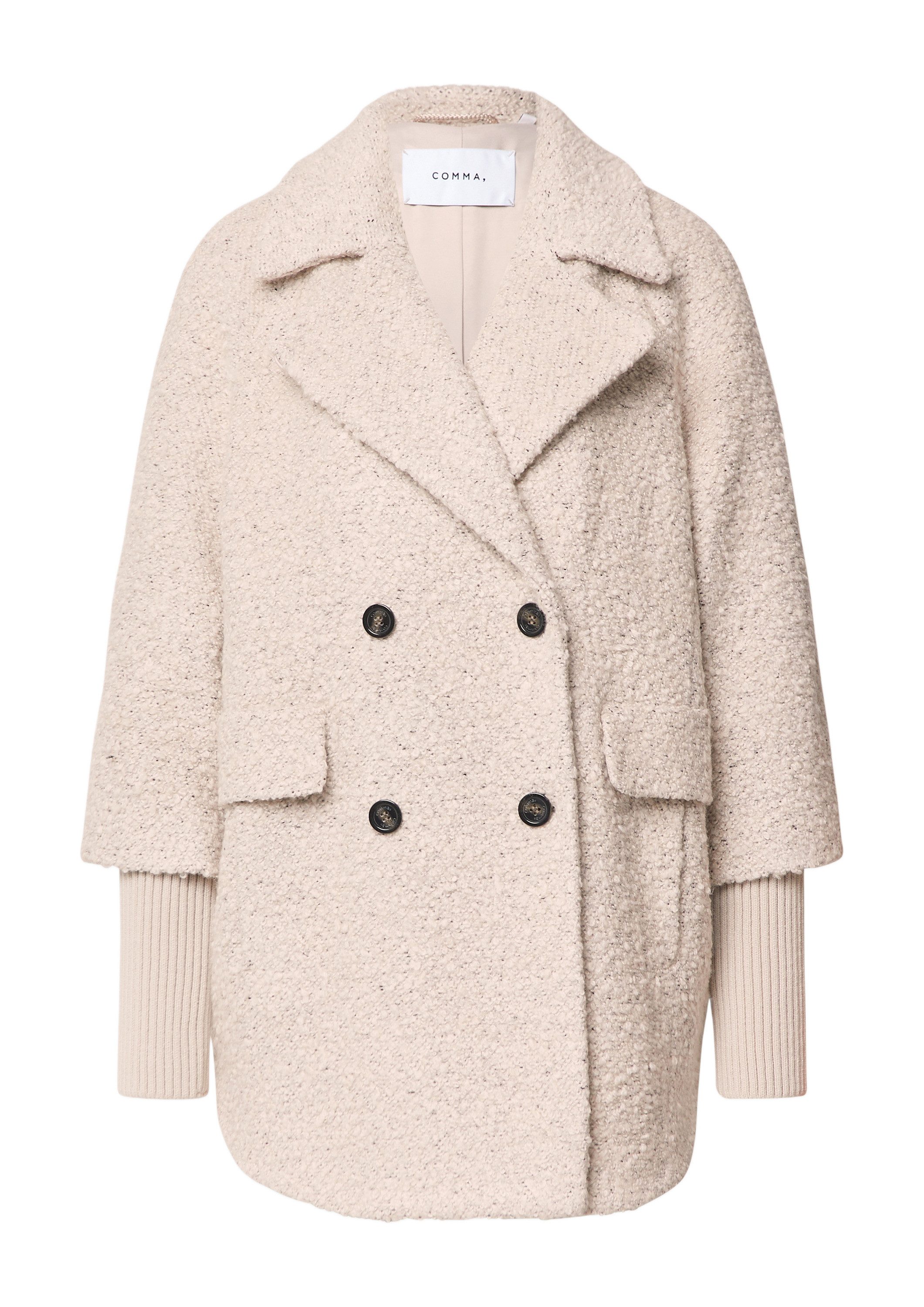 comma Funktionsmantel Outdoor-Jacke Bouclé-Jacke mit Reverskragen günstig online kaufen