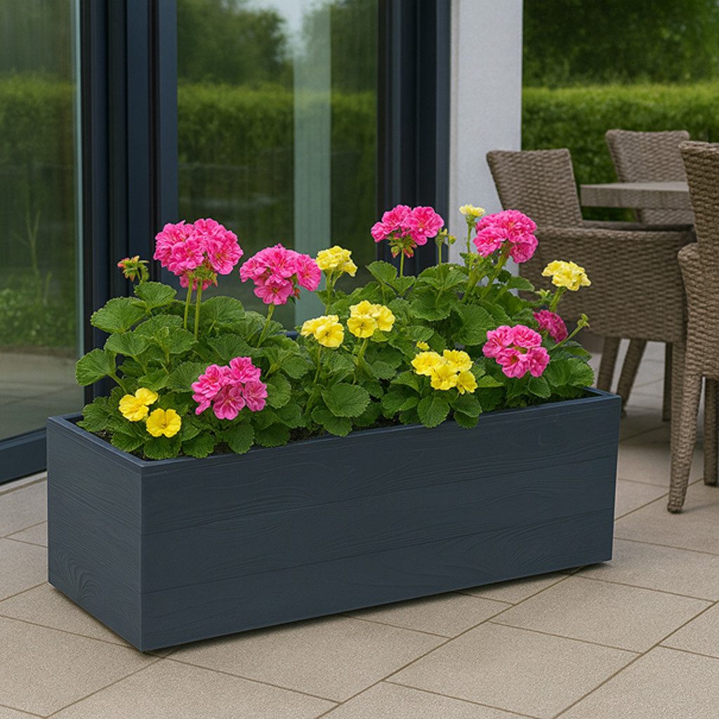 Kreher Blumenkasten XXL "Eco Wood" 39 Liter in Anthrazit