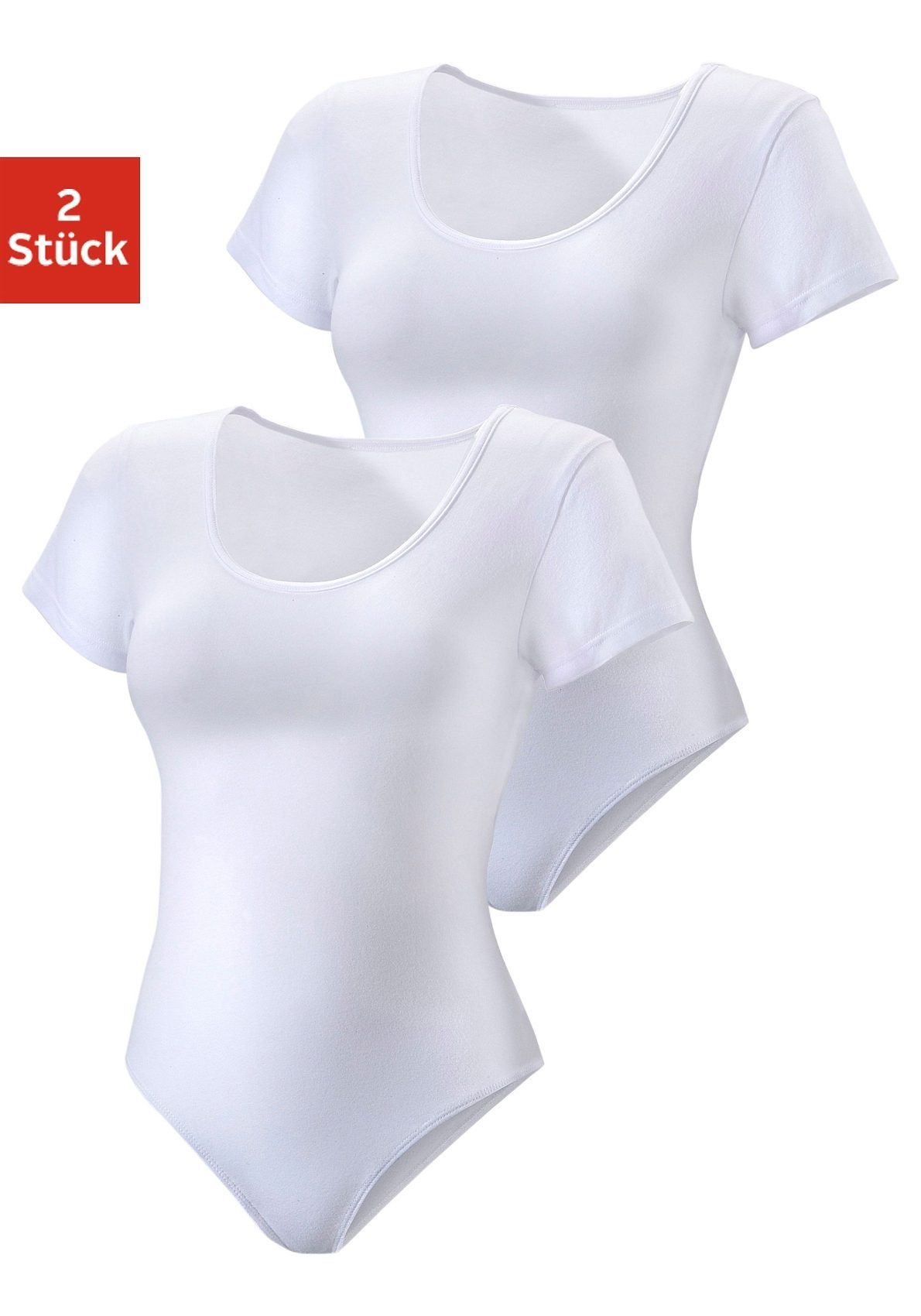 Vivance T-Shirt-Body (2er-Pack) aus elastischer Baumwoll-Qualität