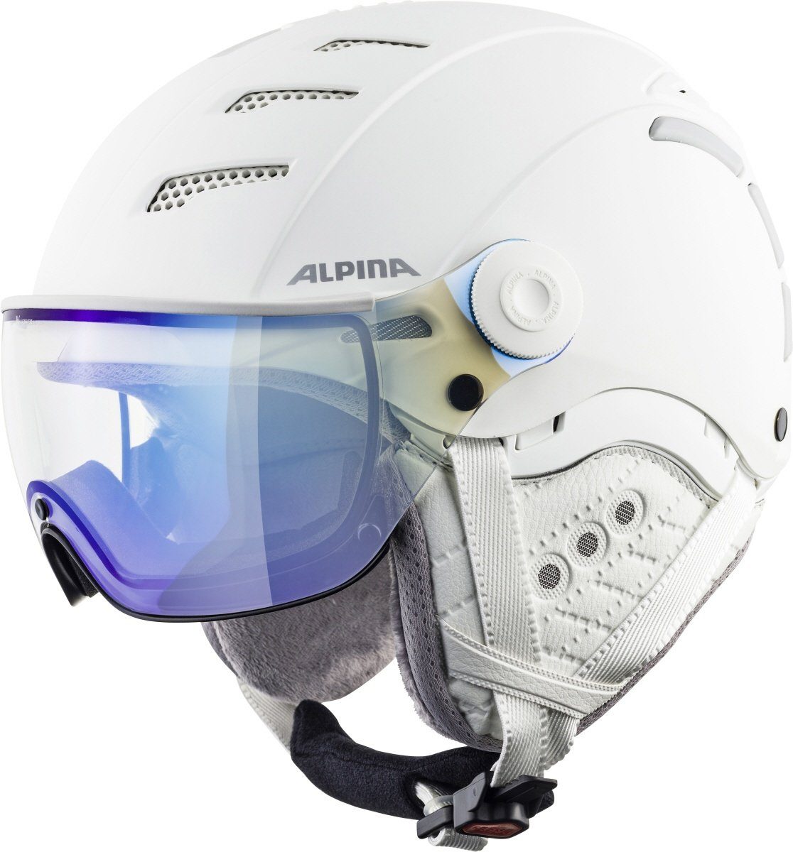 Alpina Sports Skihelm Alpina Jump 2.0 VM Visier Skihelm Snowboardhelm white  matt, Airstream Control