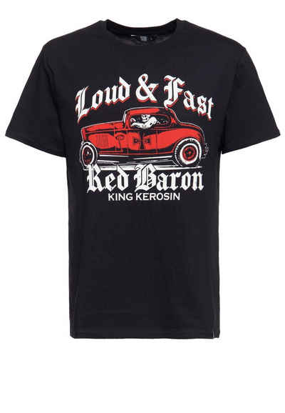 KingKerosin T-Shirt Red Baron mit Print in der Front