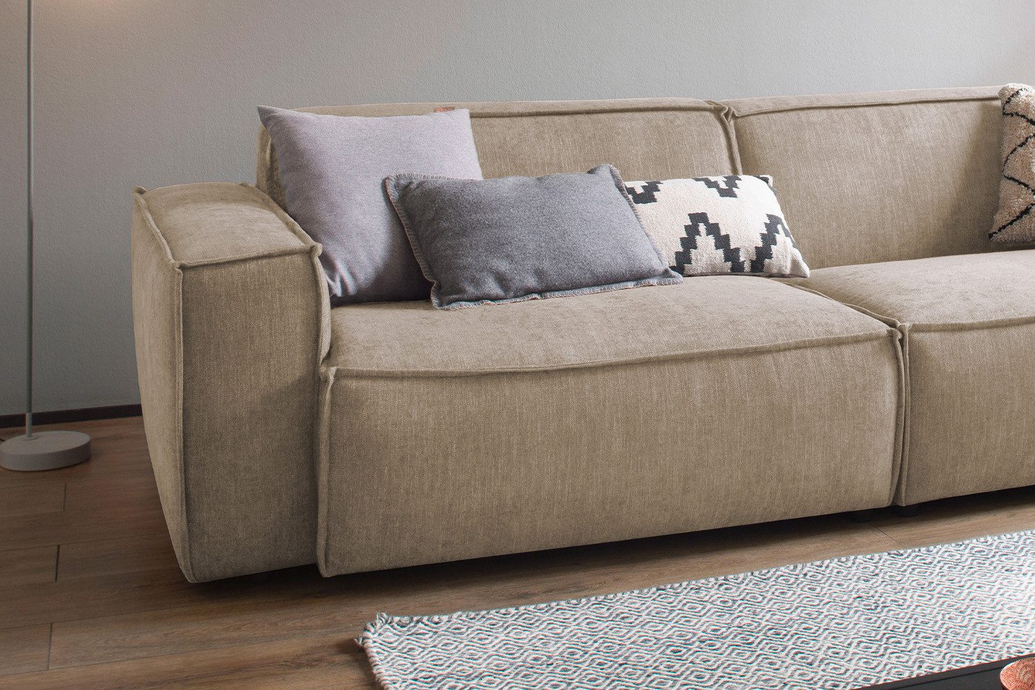 KAWOLA Sofa SAMU, Couch Stoff 2-Sitzer oder 3-Sitzer verschiedene Farben