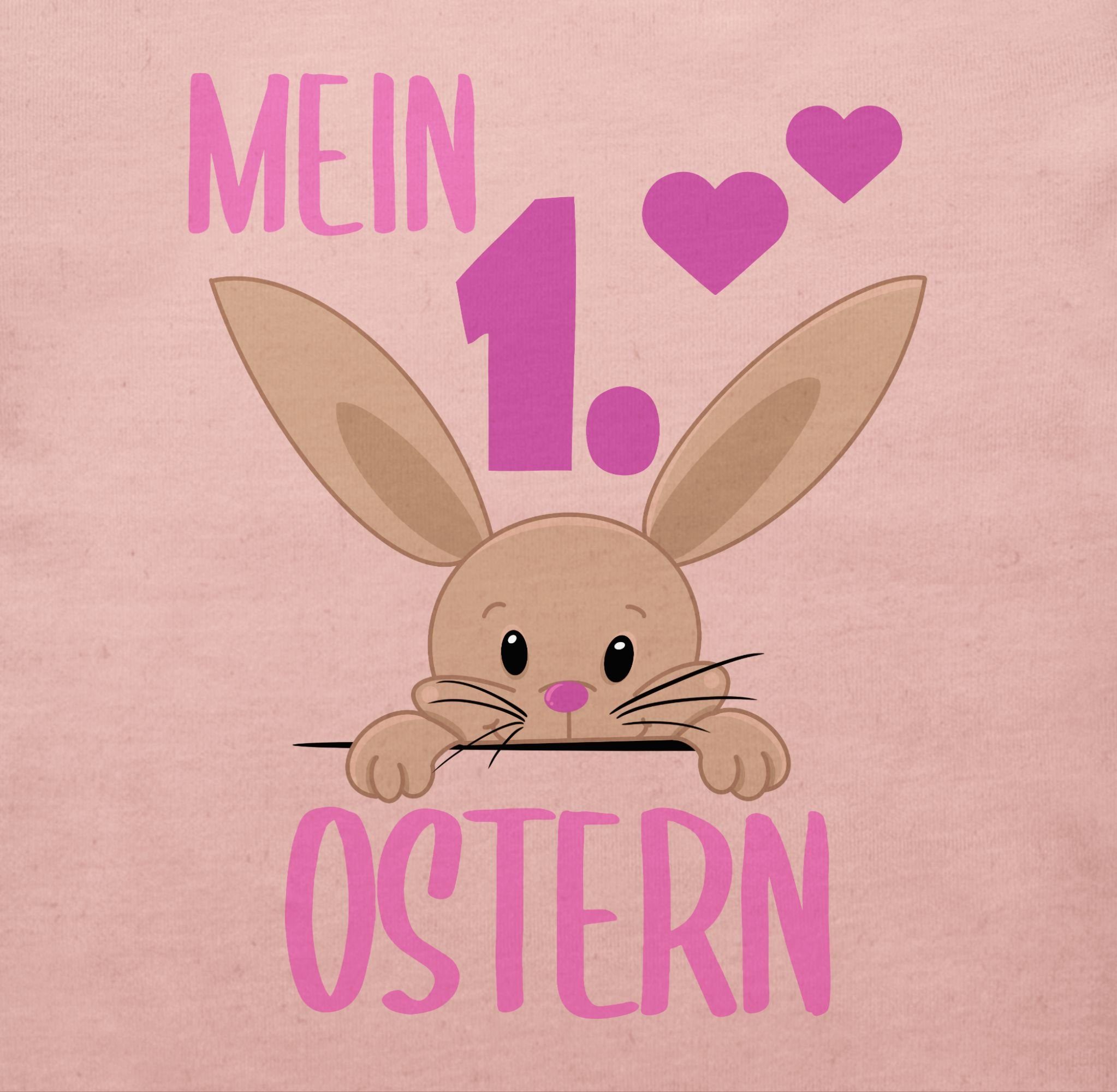 Shirtracer T-Shirt Mein 1. süßer Ostern Hase 3 Ostergeschenke Babyrosa