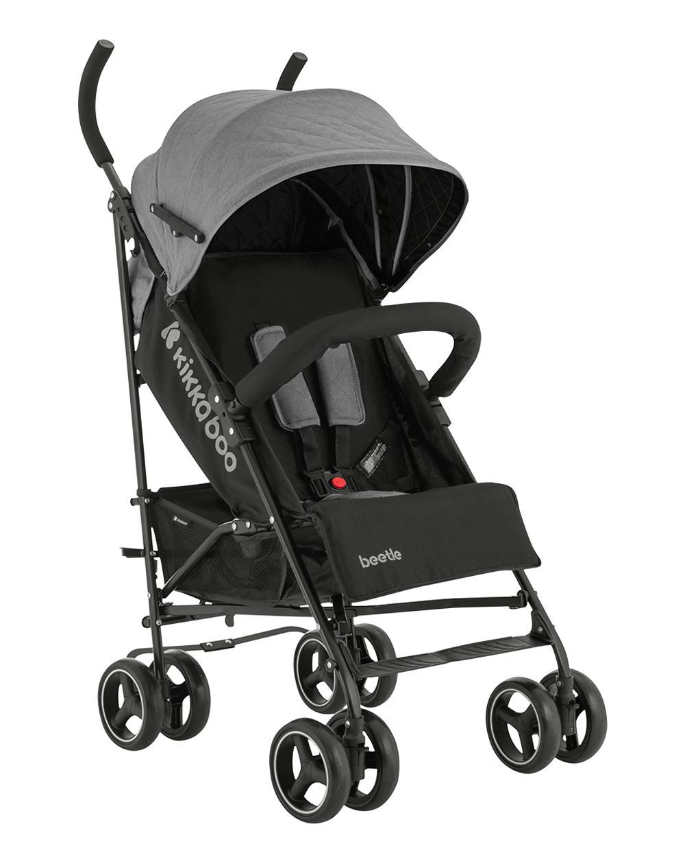 Kikkaboo Kinder-Buggy Kinderwagen Käfer Stahlrahmen, Stahlrahmen, Korb, abnehmbare Vorderräder, Fußstütze