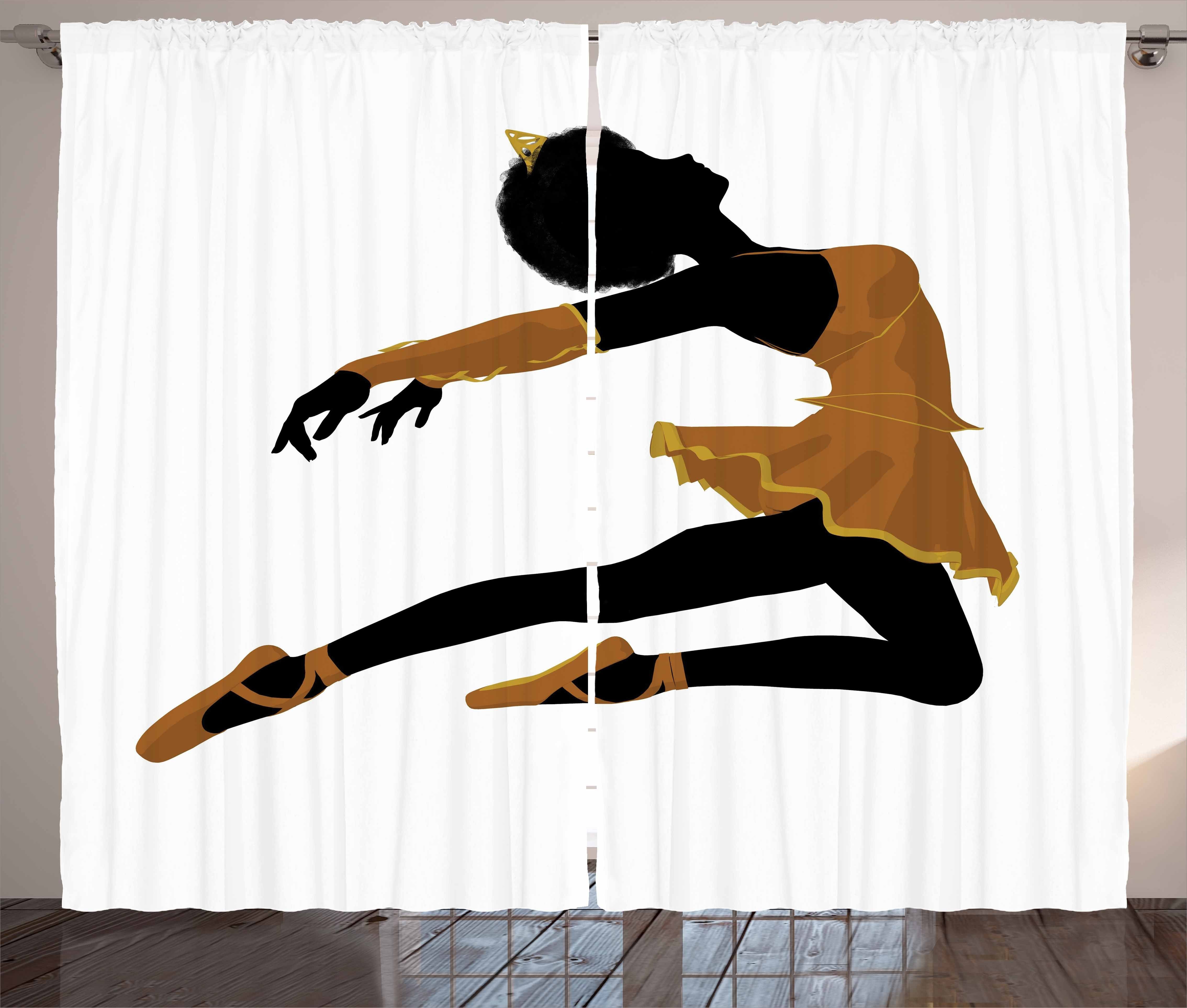 Gardine Schlafzimmer Kräuselband Vorhang mit Schlaufen und Haken, Abakuhaus, Ballett Ballerina Tutu Pointe