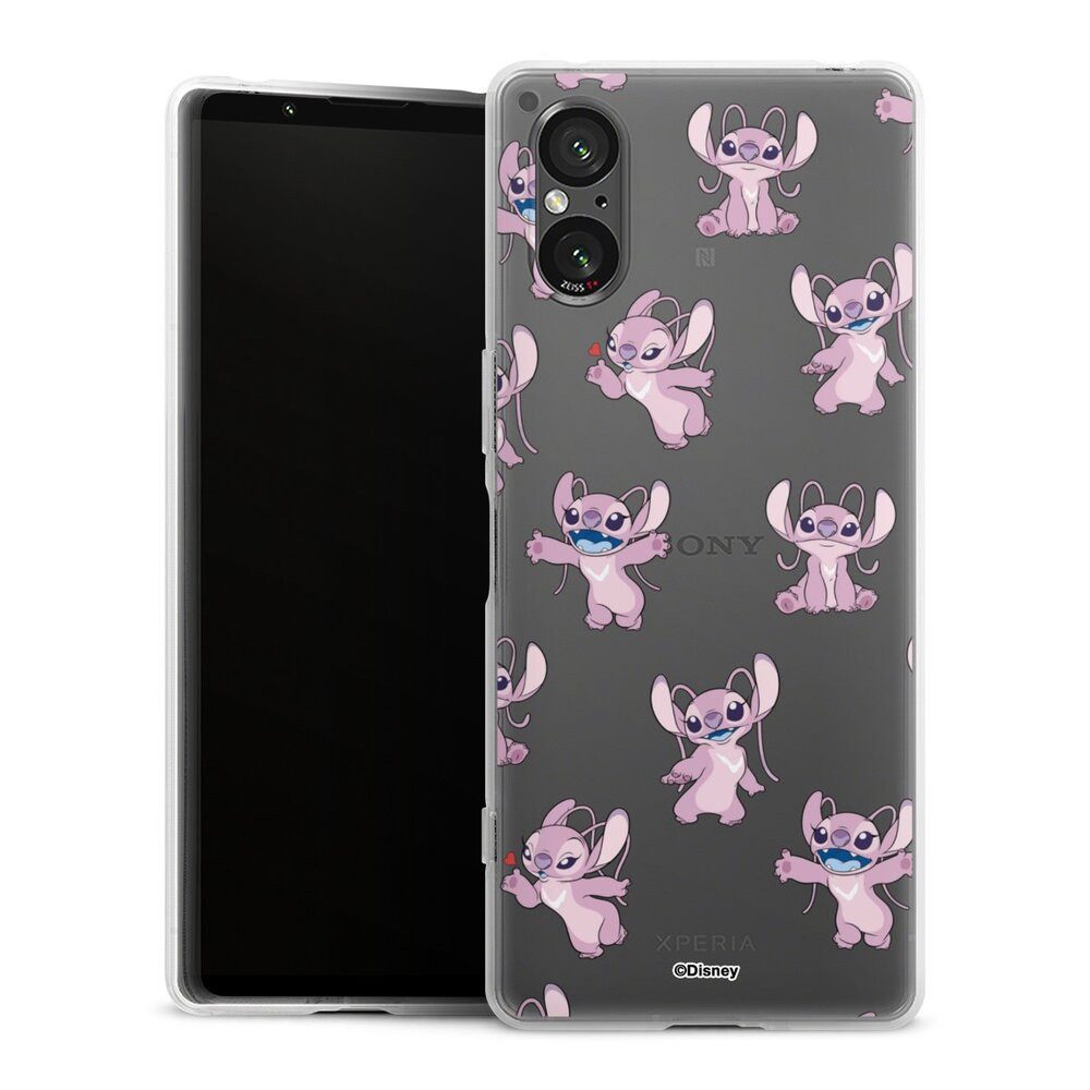 DeinDesign Handyhülle Lilo & Stitch Engel Disney Angel Faces Pattern Transparent, Sony Xperia 5 V Silikon Hülle Bumper Case Handy Schutzhülle