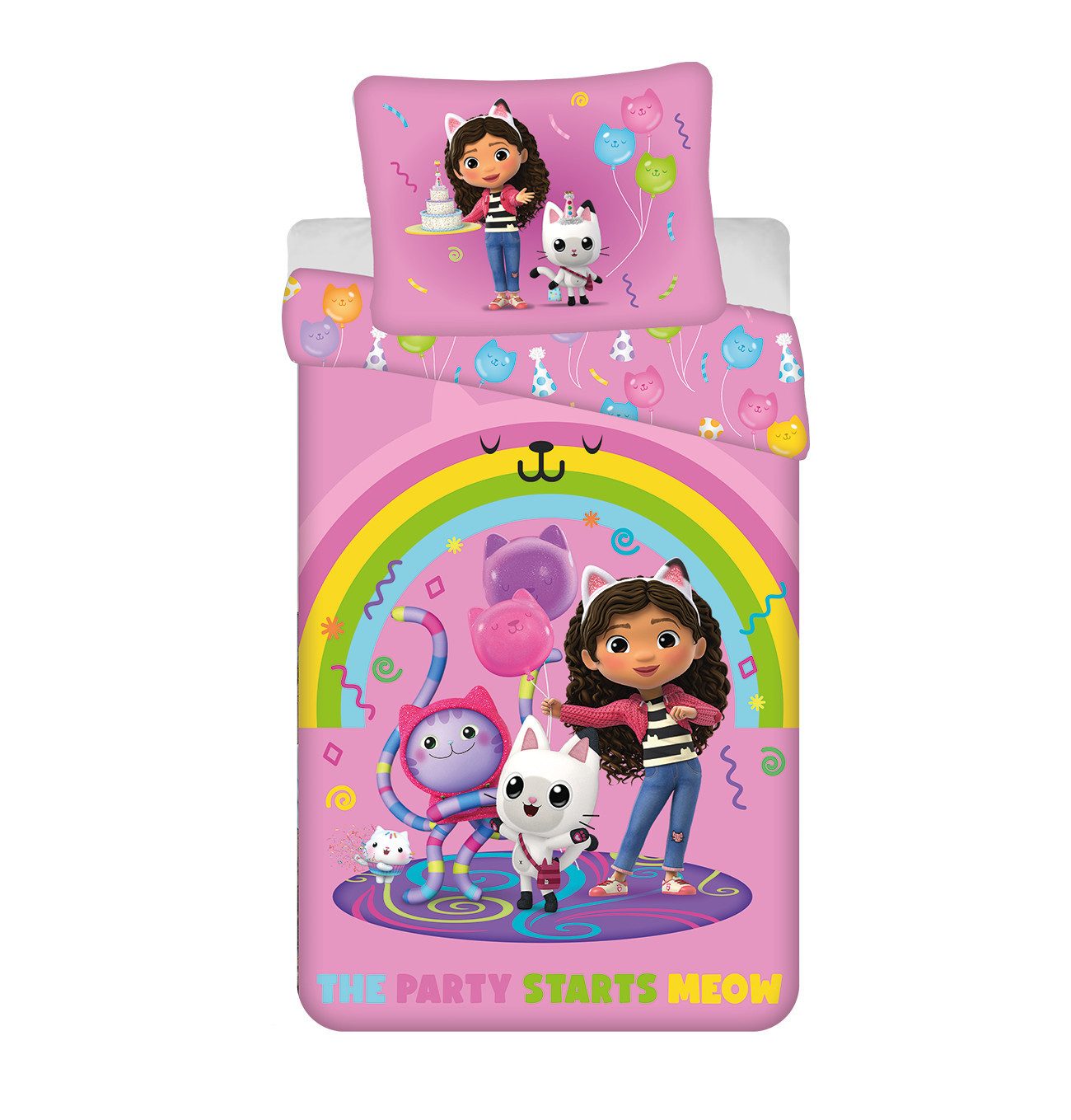 Dreamworks Gabby’s Dollhouse Bettwäsche Set 140 x 200 cm und 70 x 90 cm aus Baumwolle, Baumwolle
