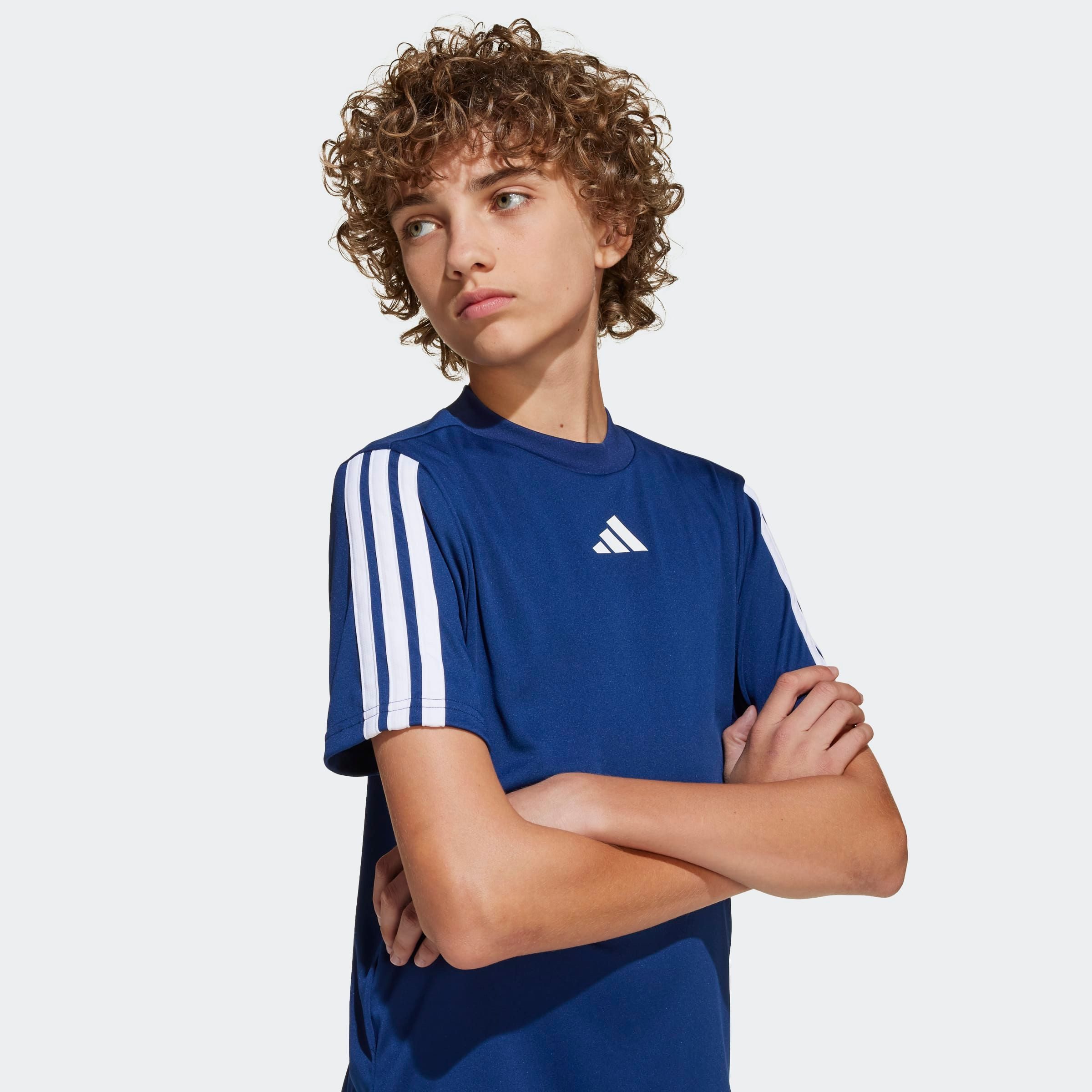 adidas Sportswear T-Shirt TRAIN ESSENTIALS 3-STREIFEN KIDS für Kinder, mit Rundhalsausschnitt, ohne Verschluss, aus Polyester