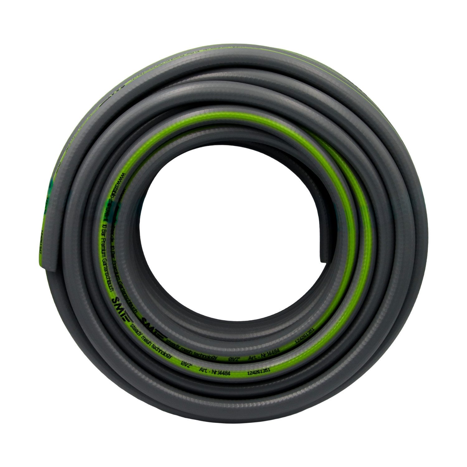 APD Schlauchtechnik Gartenschlauch Gartenschlauch Grau 1/2 Zoll 25 m 5-lagig knickfest Premium