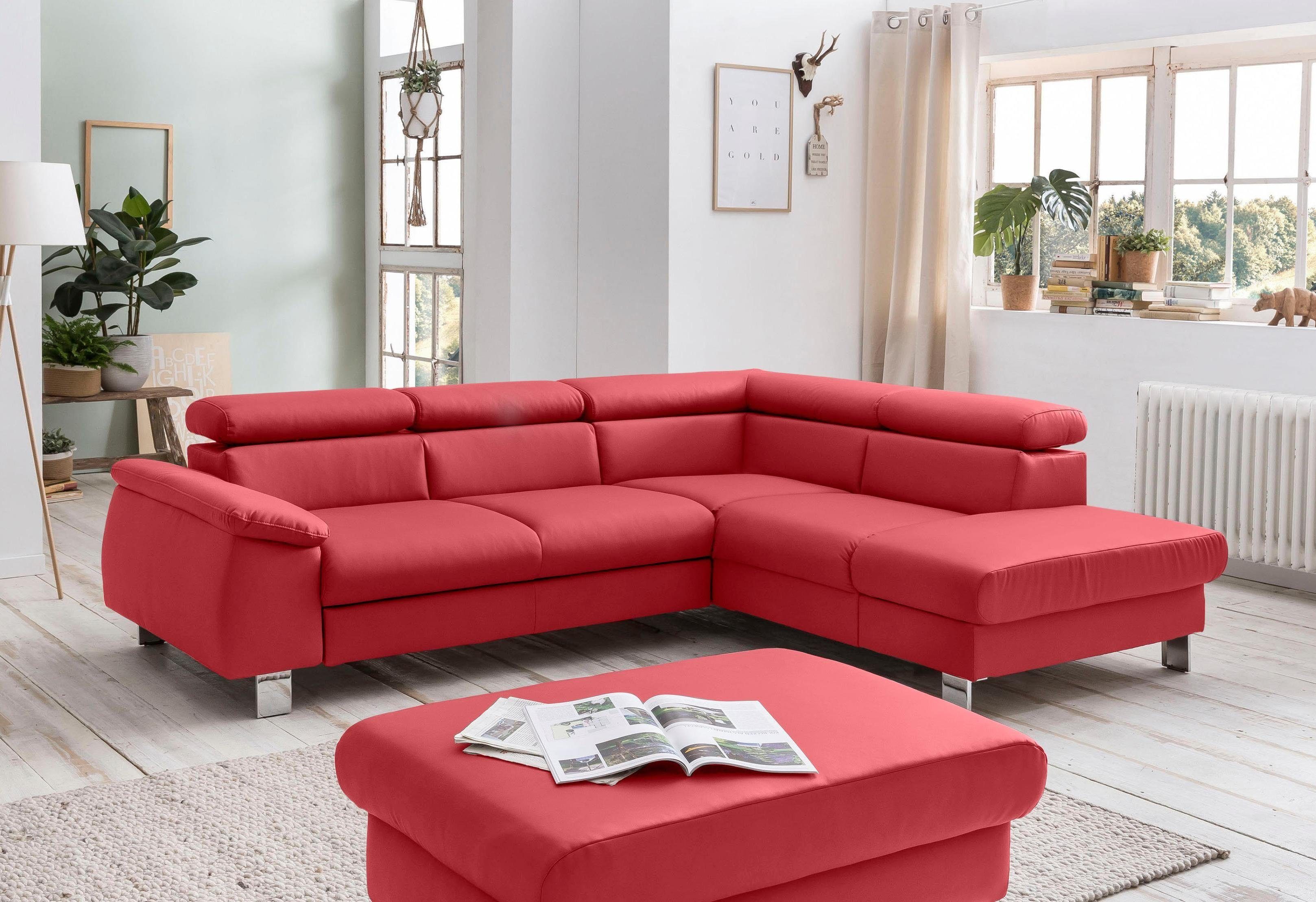 COTTA Ecksofa Komaris L-Form mit Kopfteilverstellung, günstig online kaufen