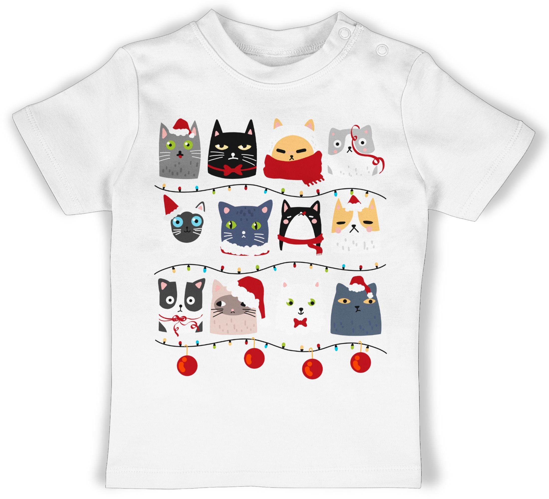 Shirtracer T-Shirt Katzen zu Weihnachten Weihnachten Kleidung Baby 3 Weiß