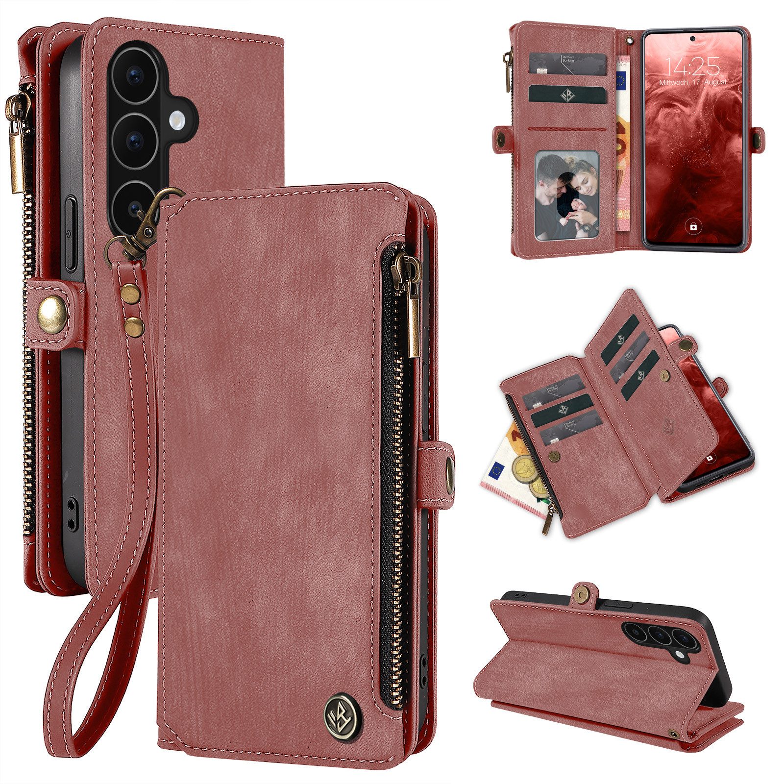 Tec-Expert Handyhülle Geldbörse Hülle mit RFID Schutz für Samsung Galaxy A56 5G 6.7 Zoll, 6.7, Klapphülle Cover Case mit Kartenfach Geldfach Münzfach