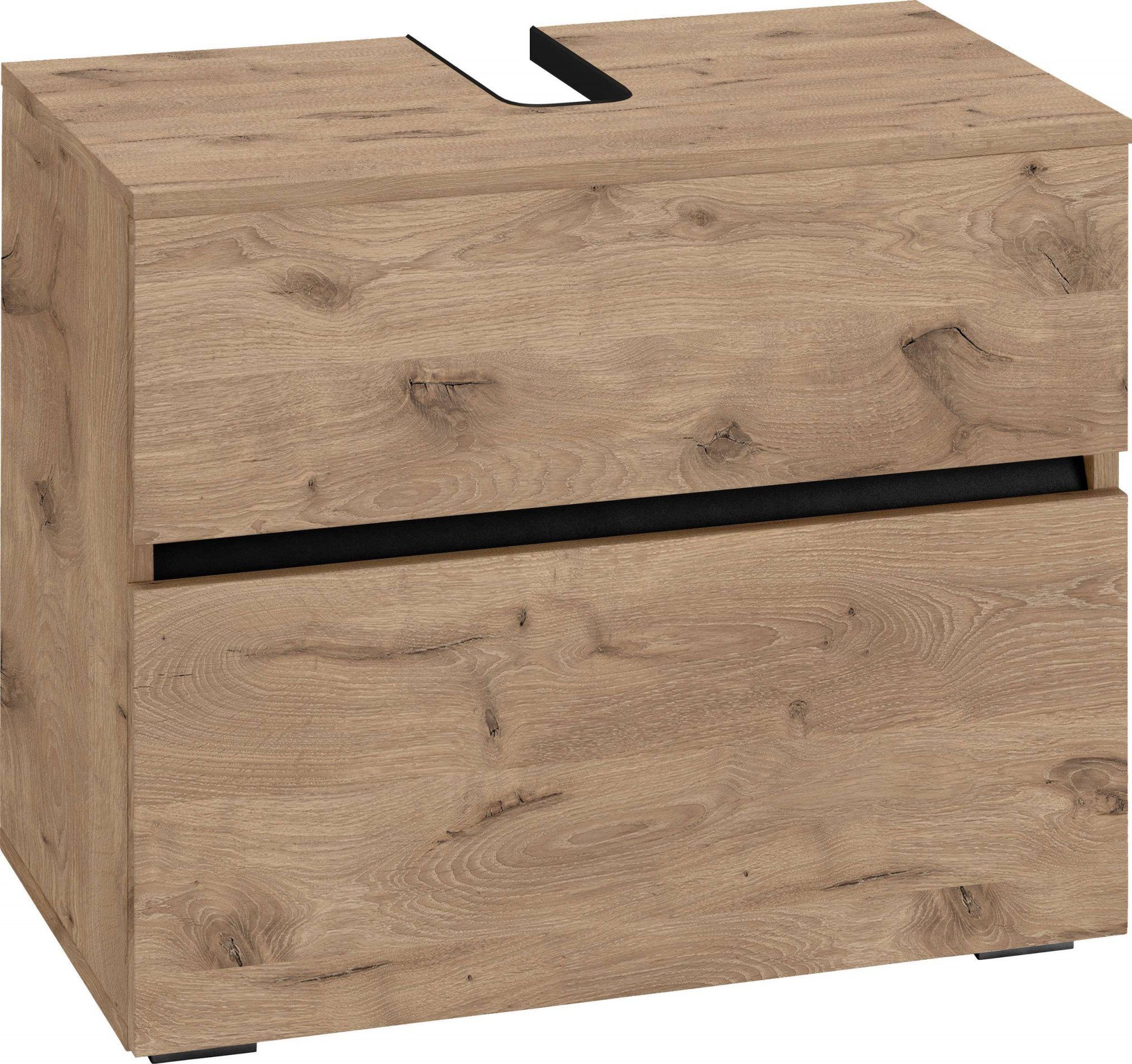 Home affaire Waschbeckenunterschrank Wisla Siphonausschnitt, Push-to-open-Funktion, Breite 60cm, Höhe 55 cm