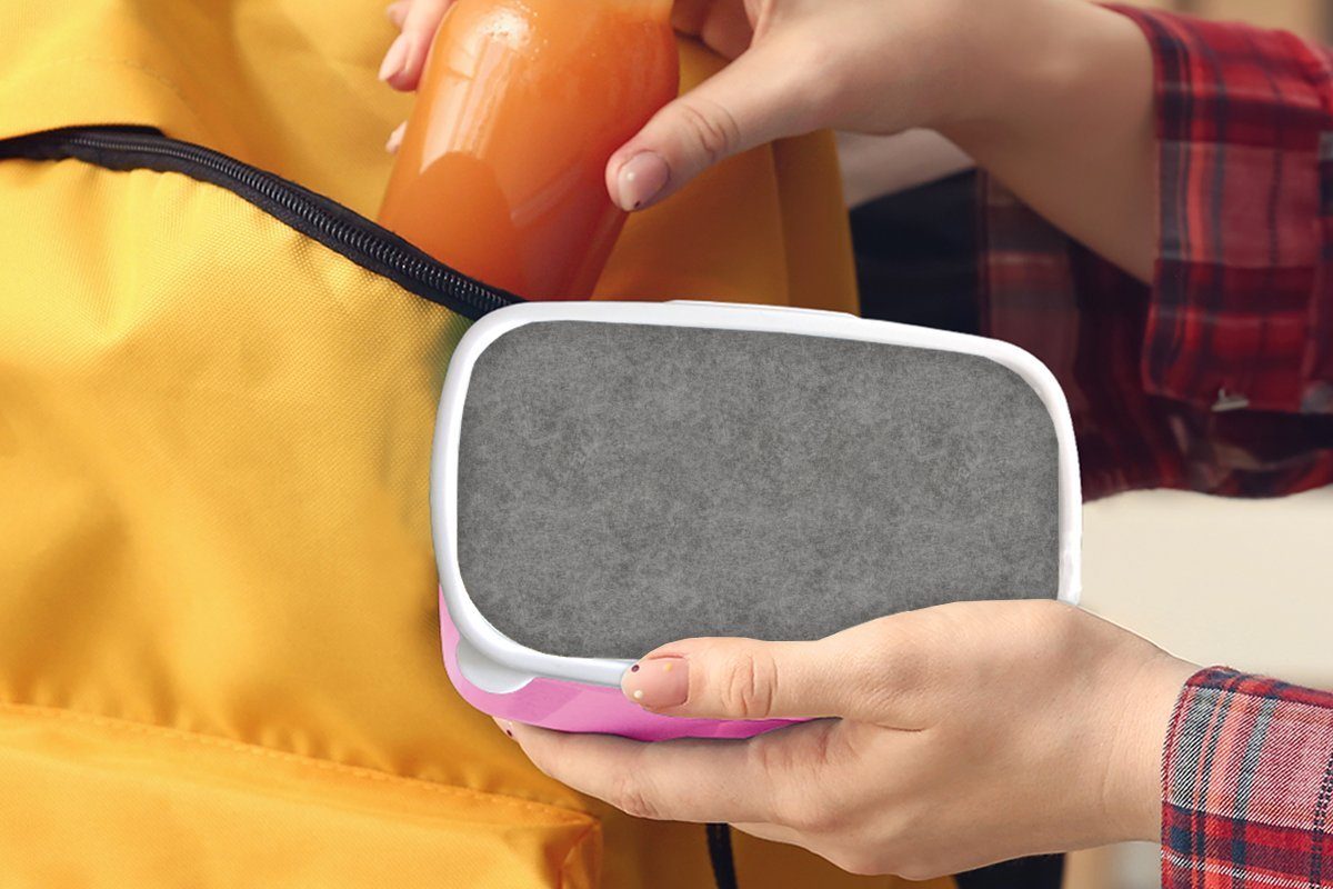 MuchoWow Lunchbox Beton - Textur Snackbox, (2-tlg), Mädchen, für Kunststoff, Muster, - Kinder, Kunststoff rosa Brotbox Erwachsene, Brotdose