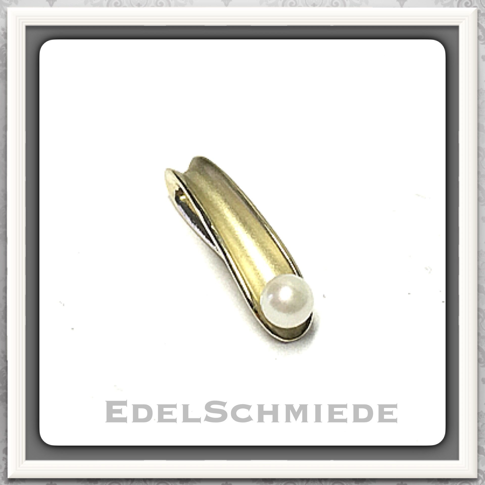 Edelschmiede925 Schmuckset Edelschmiede925 Goldanhänger in 585 GG mit echter Perle (weiß)