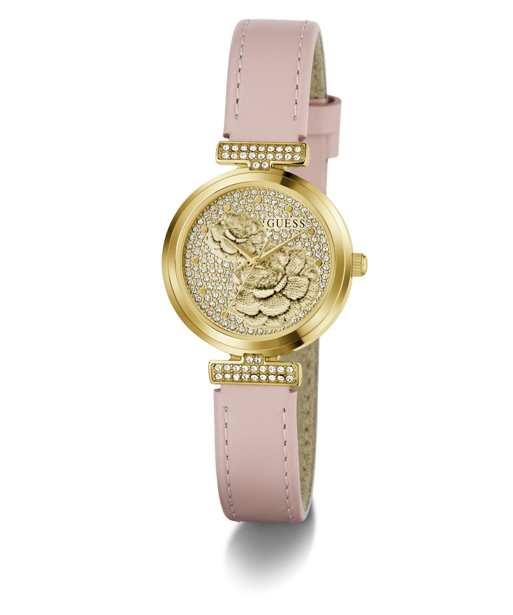 Guess Quarzuhr ARRAY GW1046L2, Armbanduhr, Damenuhr, Lederarmband, analog
