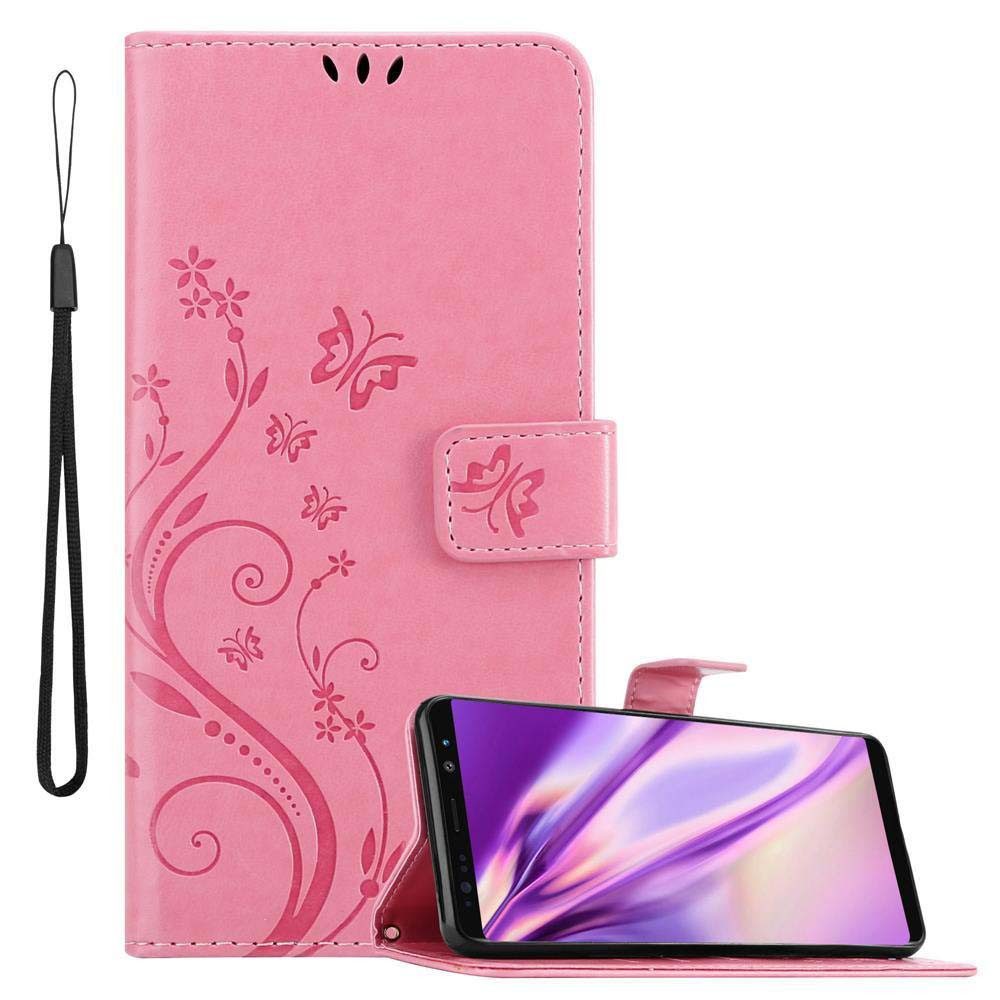 Cadorabo Handyhülle für Samsung Galaxy NOTE 8 Hülle Samsung Galaxy NOTE 8, Hülle Schutzhülle Blumen Flower mit Standfunktion Kartenfach Magnet