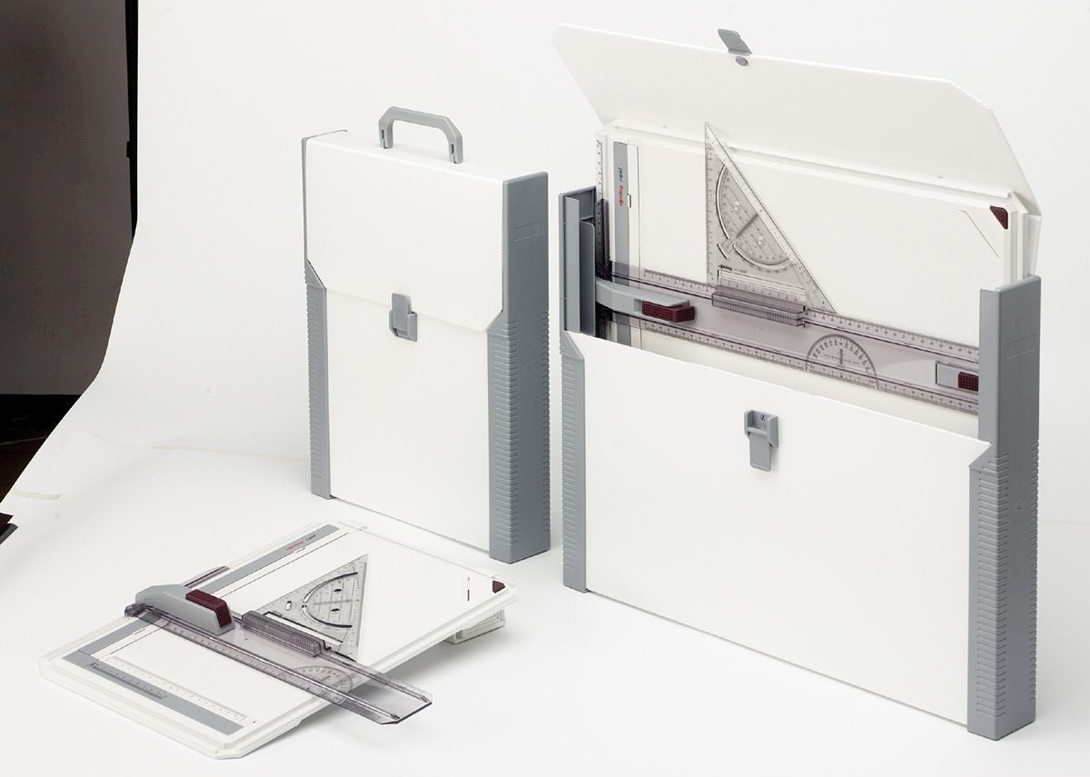 ROTRING Zeichenschablone Zeichenplatte rapid A3 schlagfester Kunststoff hellgrau mit Transportk