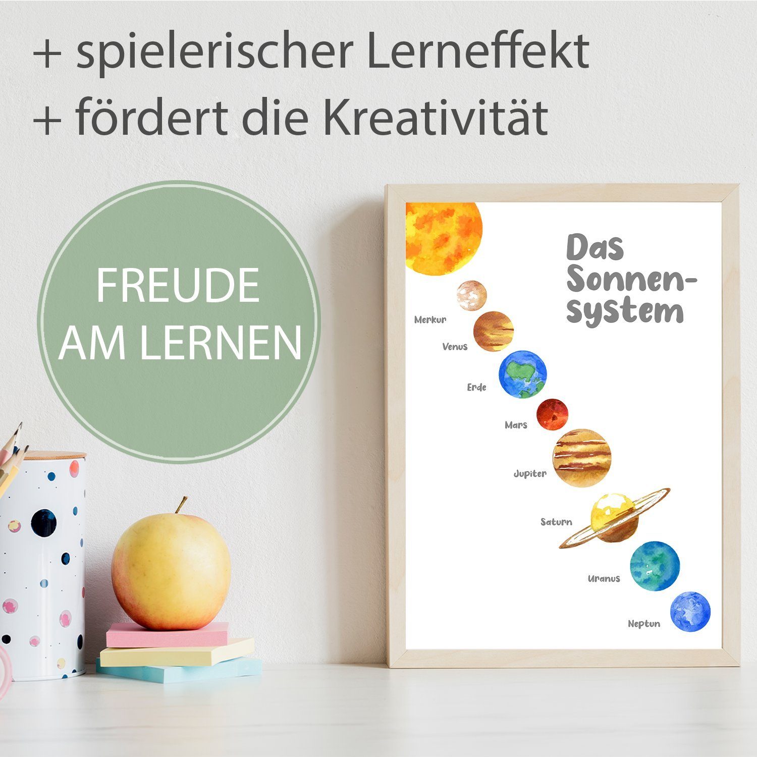 Tigerlino Poster Sonnensystem Lernposter Kinderzimmer Kinderposter Lernhilf günstig online kaufen